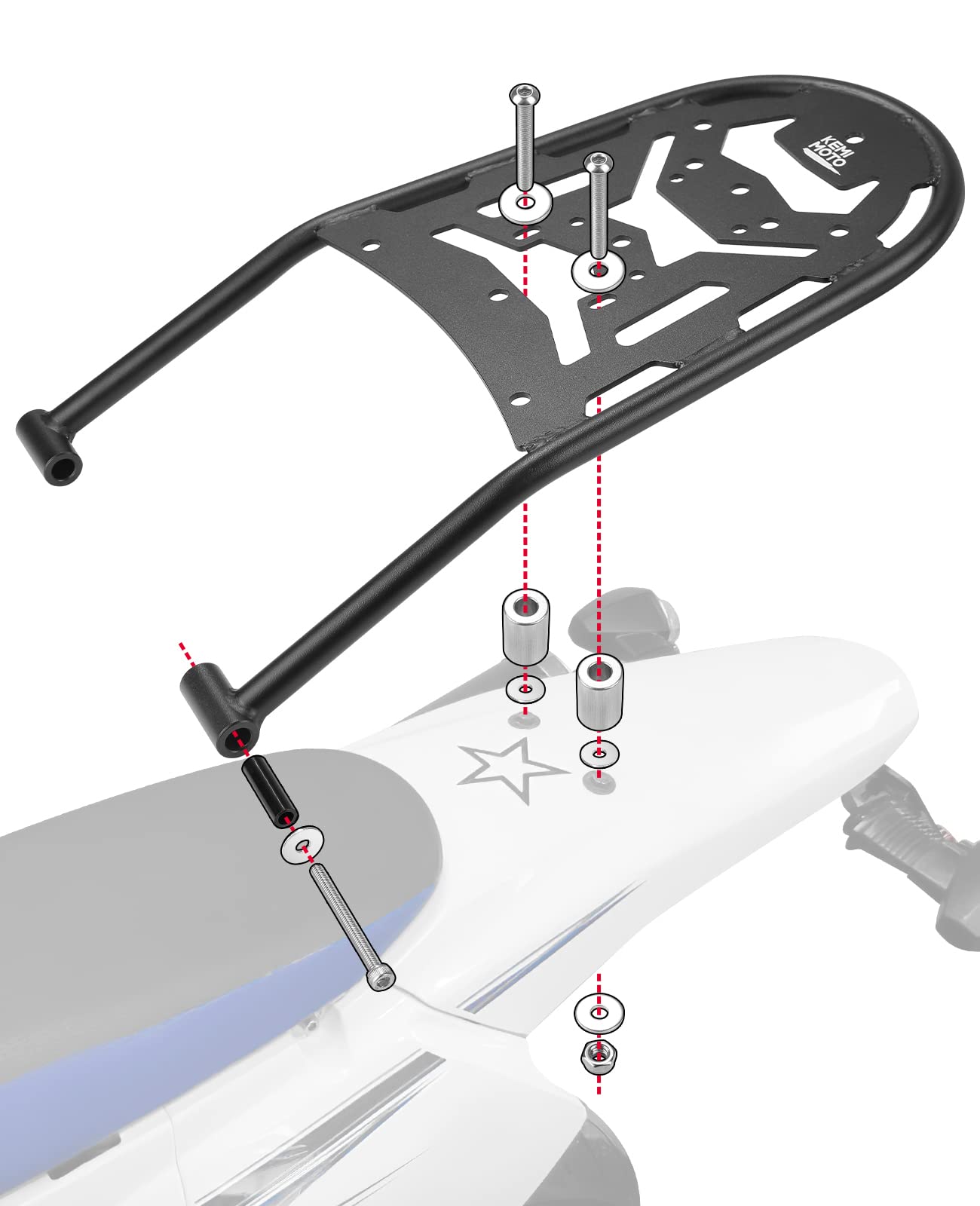 Photo of Luggage Storage Rack for DRZ400S DRZ400SM by Kemimoto - Premium for UTVs / Side by Sides