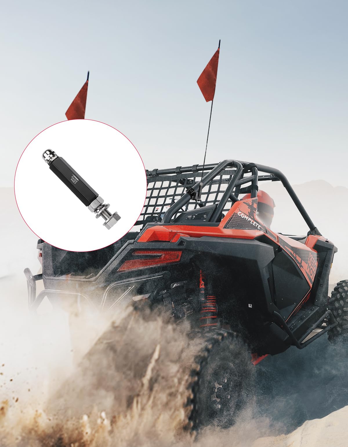 Photo of Kemimoto Flag Mount for 1/4'' or 5/16" Mounting Base (1pc, Black) by Kemimoto - Premium for UTVs / Side by Sides