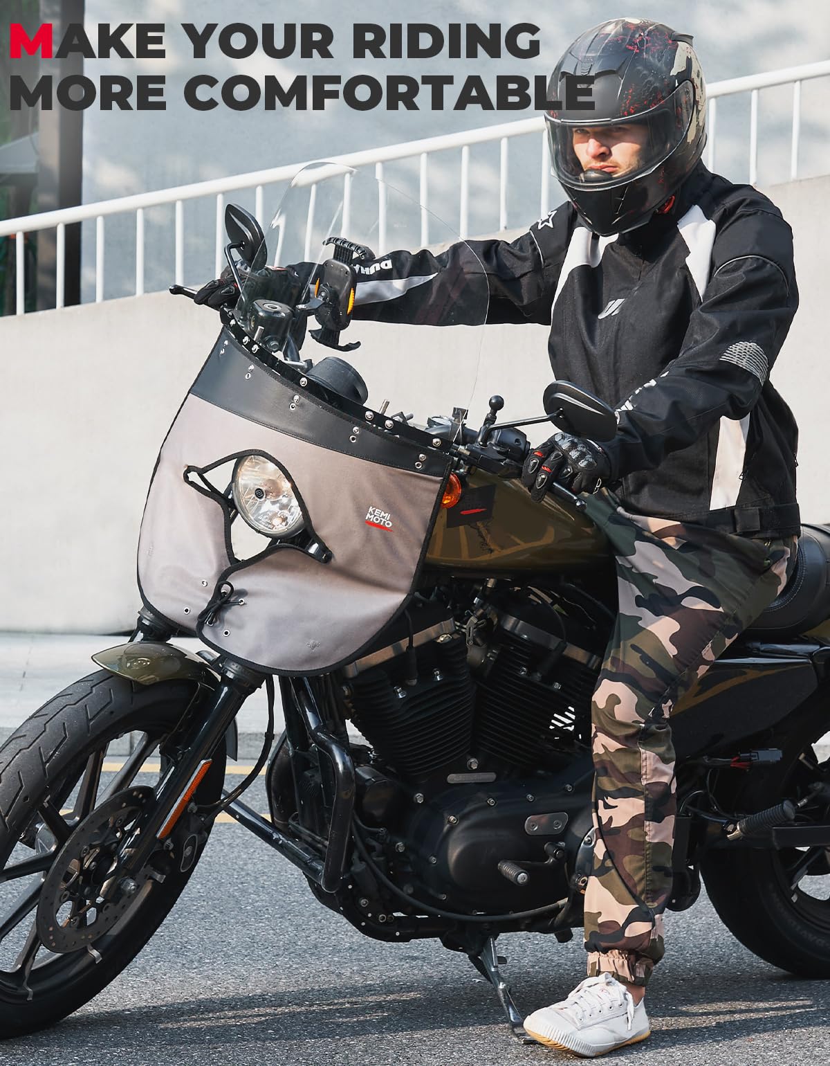 Photo of Motorcycle 18"x16" Clear Windshield With Windshield Cloth by Kemimoto - Premium for UTVs / Side by Sides
