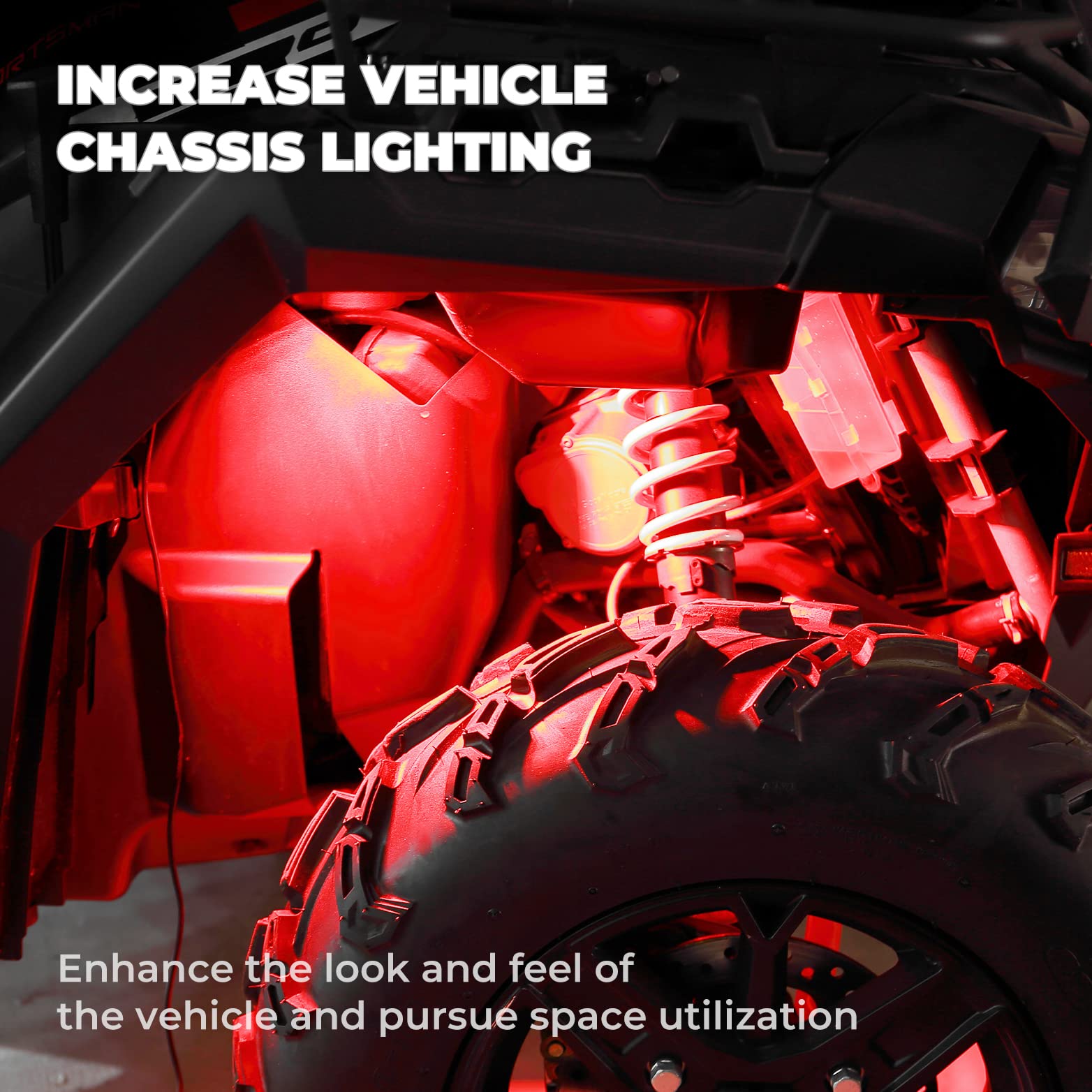 Photo of Universal 8 Pods RGB Rock Light Kit for UTV ATV Jeep Truck SUV Car by Kemimoto - Premium for UTVs / Side by Sides