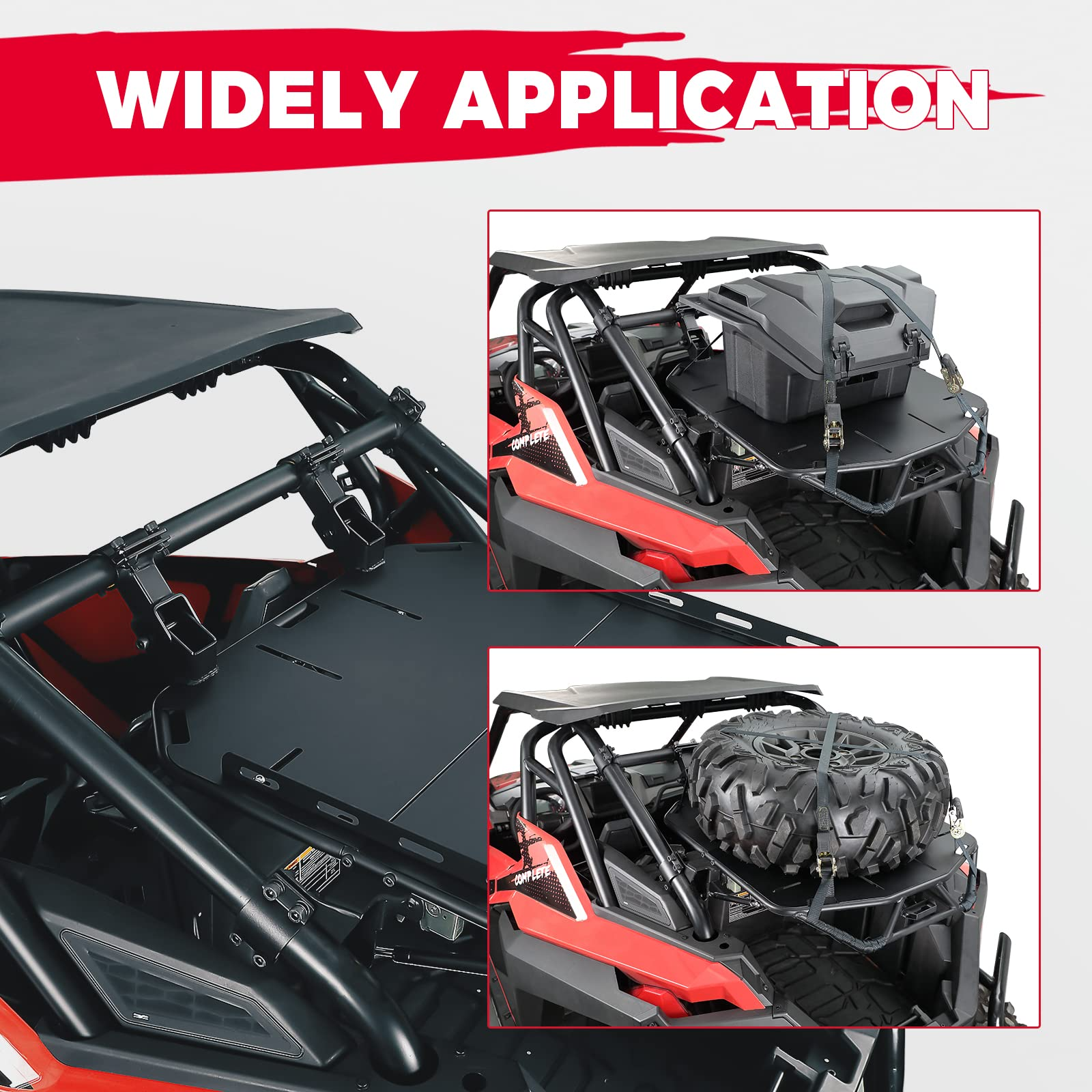 Photo of Storage Cargo Tire Rack for Polaris RZR PRO XP (2020-2024) by Kemimoto - Premium for UTVs / Side by Sides
