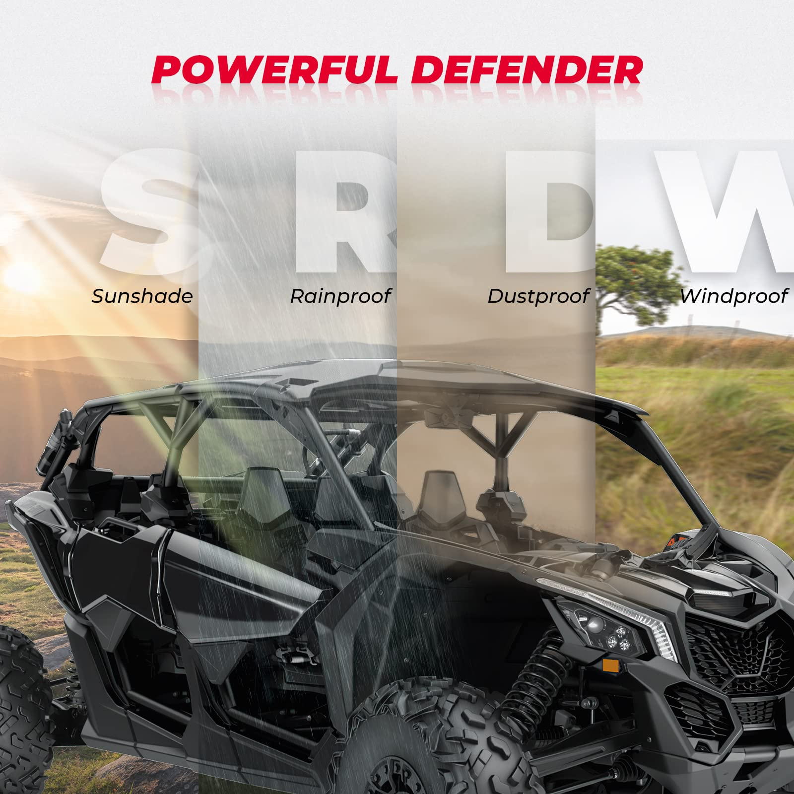 Photo of Kemimoto Hard Roof Top for Can-Am Maverick X3 Max, 4PCS Combination by Kemimoto - Premium for UTVs / Side by Sides