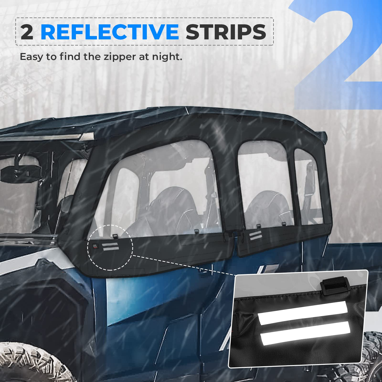 Photo of Soft Cab Enclosure Upper Doors for General XP 4 1000 by Kemimoto - Premium for UTVs / Side by Sides
