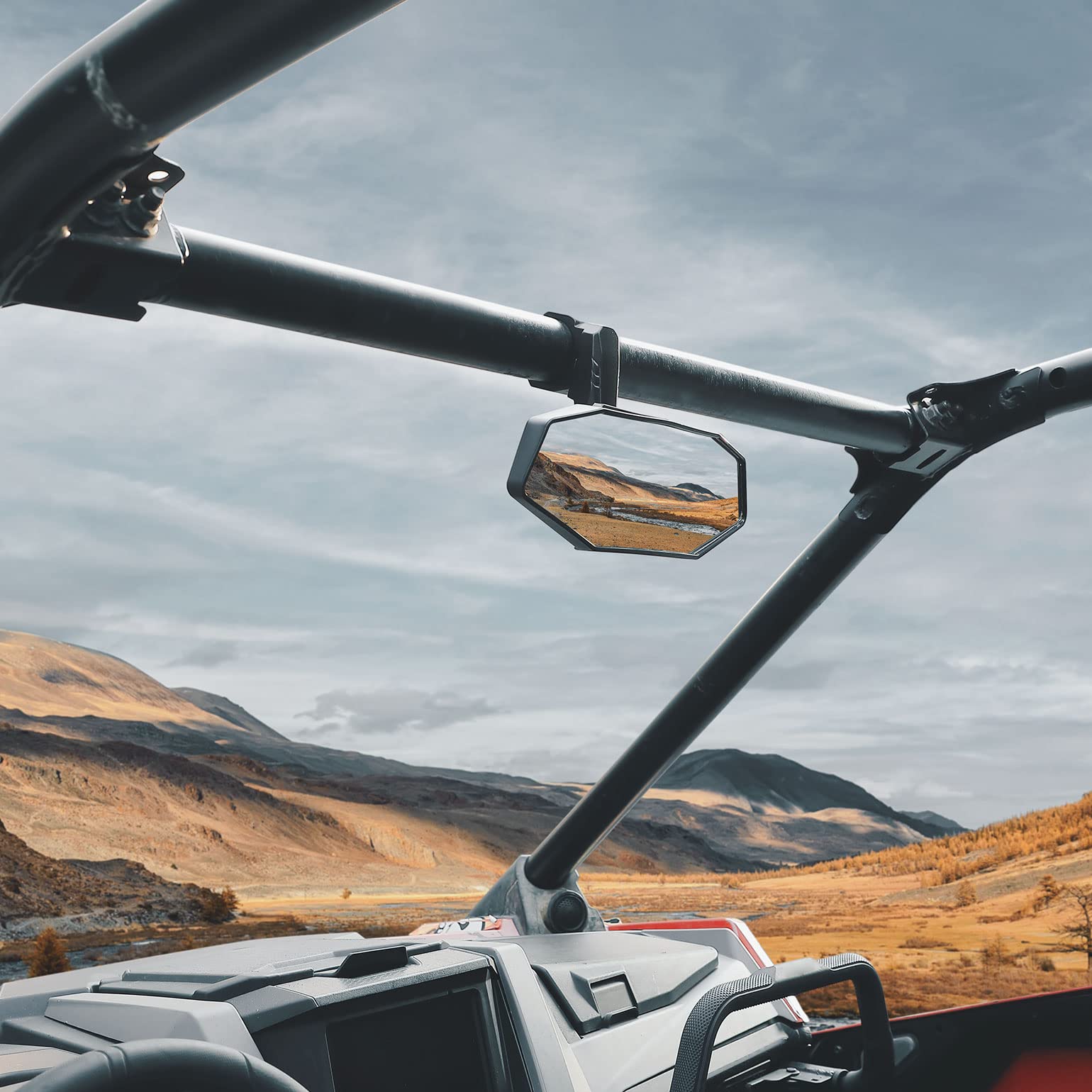 Photo of Upgraded UTV Rear View Mirror for 1.6"-2" Roll Bar Mount by Kemimoto - Premium for UTVs / Side by Sides