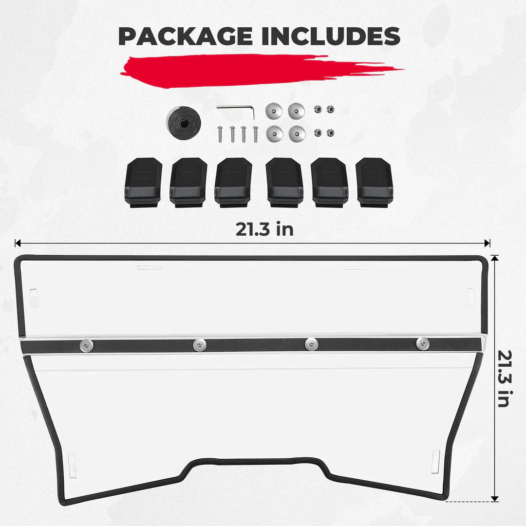 Photo of Kemimoto Front Full & Rear Windshield Scratch Resistant for CFMOTO ZForce 950 by Kemimoto - Premium for UTVs / Side by Sides