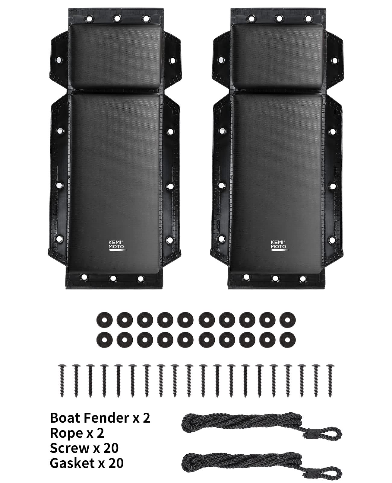 Photo of Flat Boat Fender, Marine Fender 2pcs for Ski Boat by Kemimoto - Premium for UTVs / Side by Sides