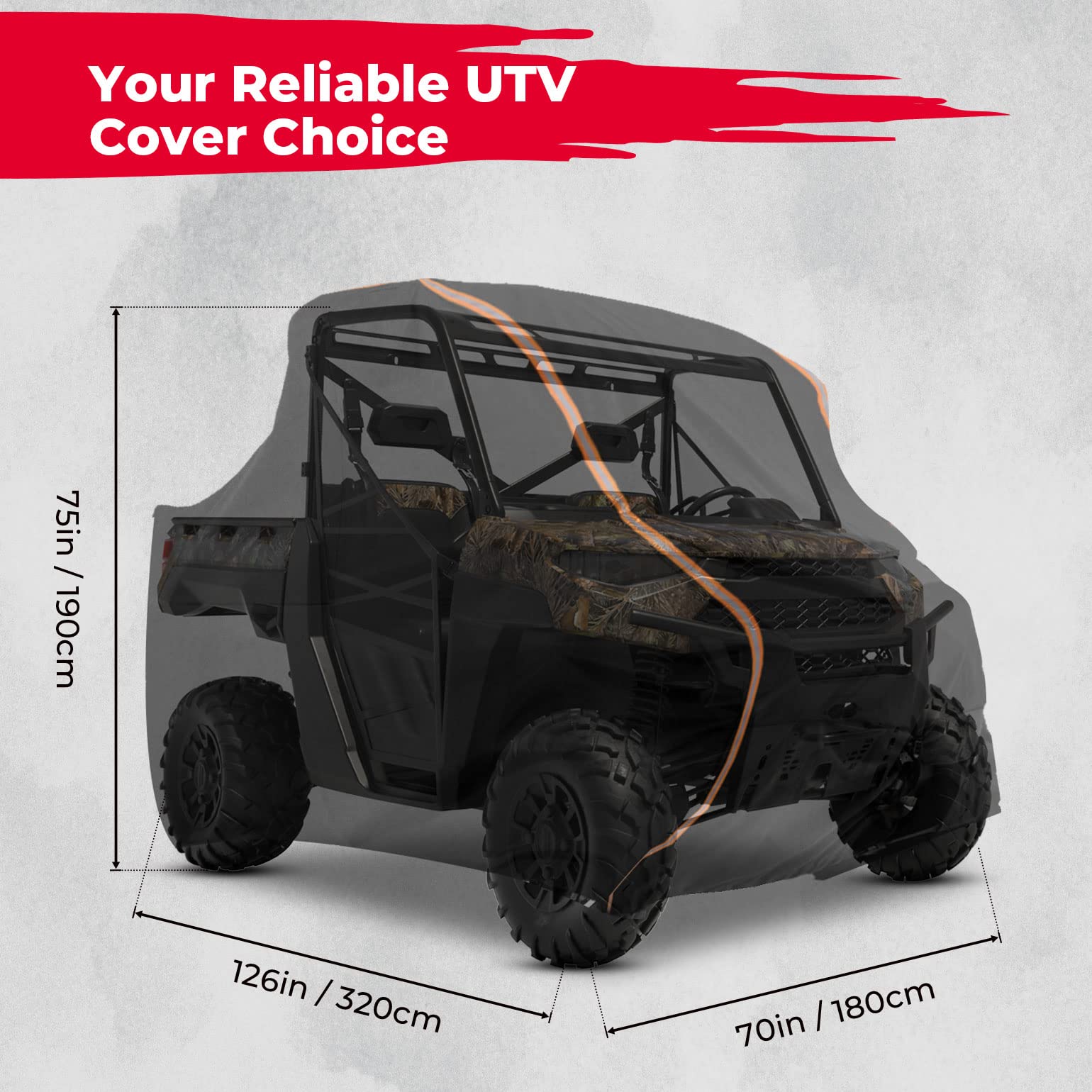 Photo of UTV Storage Sun Rain UV Cover for Polaris Ranger RZR XP 1000 by Kemimoto - Premium for UTVs / Side by Sides
