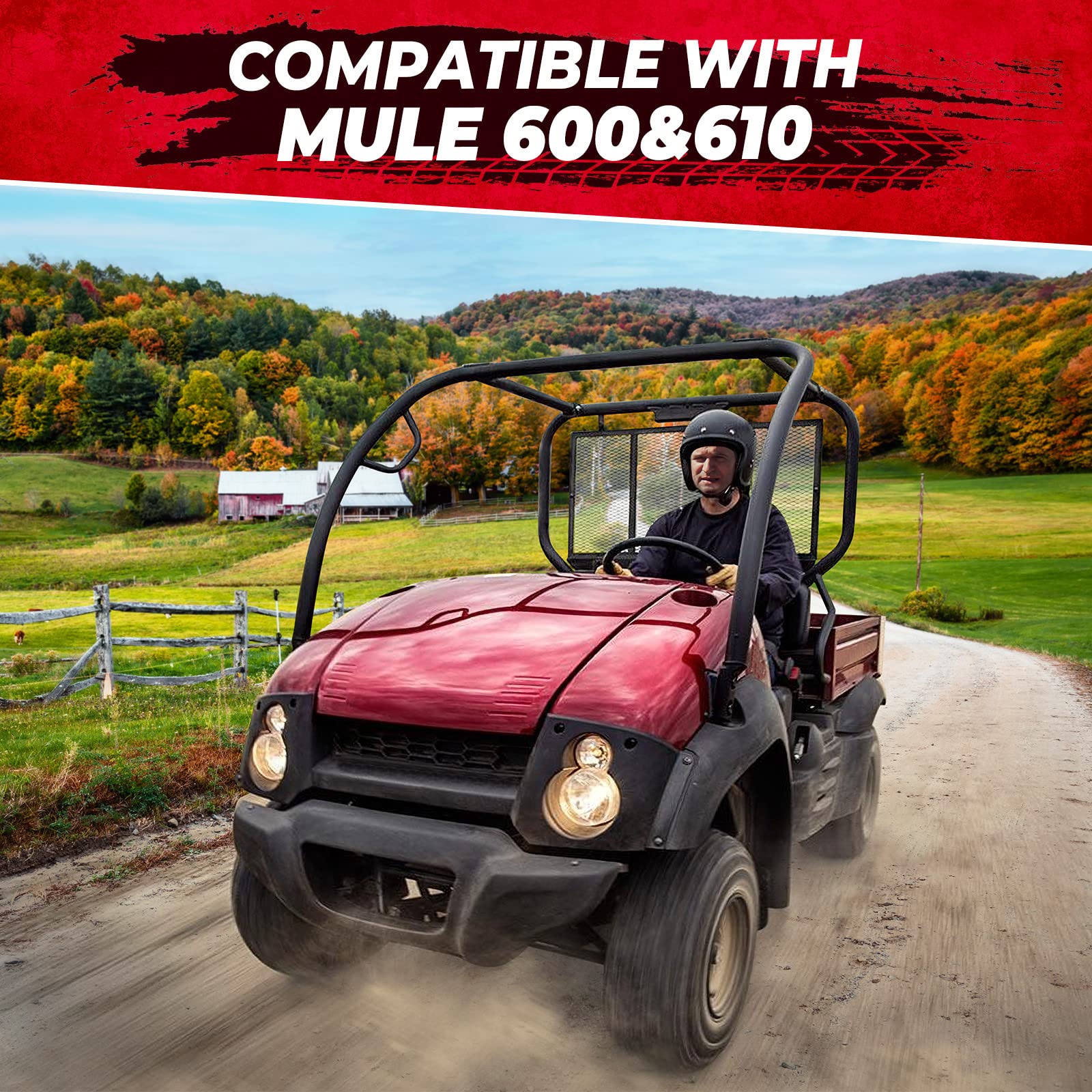 Photo of Bench Seat Cover for Kawasaki Mule 610 600 600D by Kemimoto - Premium for UTVs / Side by Sides