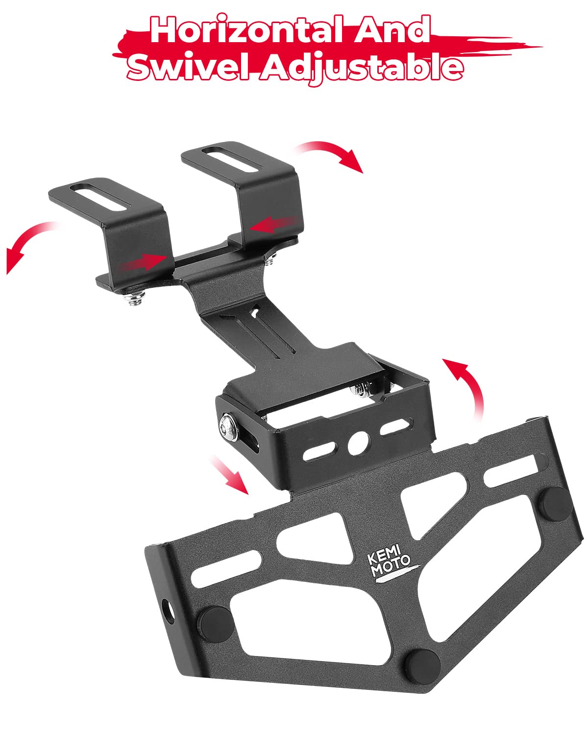 Photo of Universal Motorcycle License Plate Bracket by Kemimoto - Premium for UTVs / Side by Sides