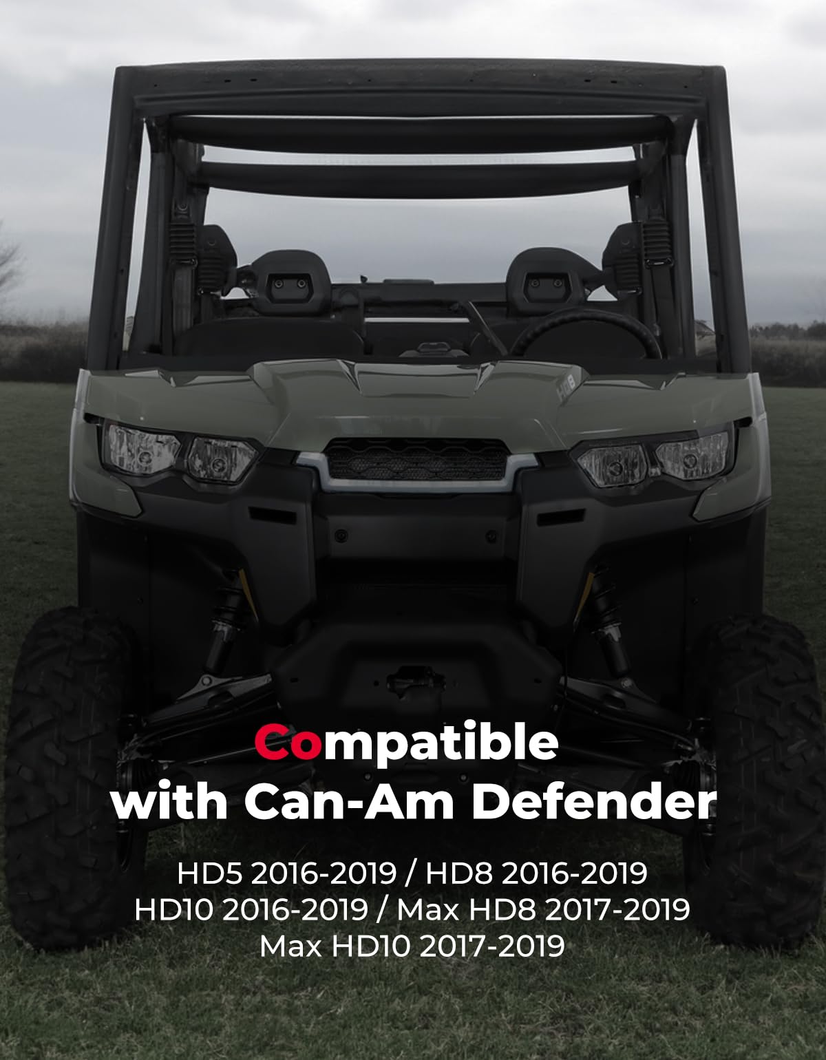 Photo of UTV Grille Light for Can Am Defender by Kemimoto - Premium for UTVs / Side by Sides