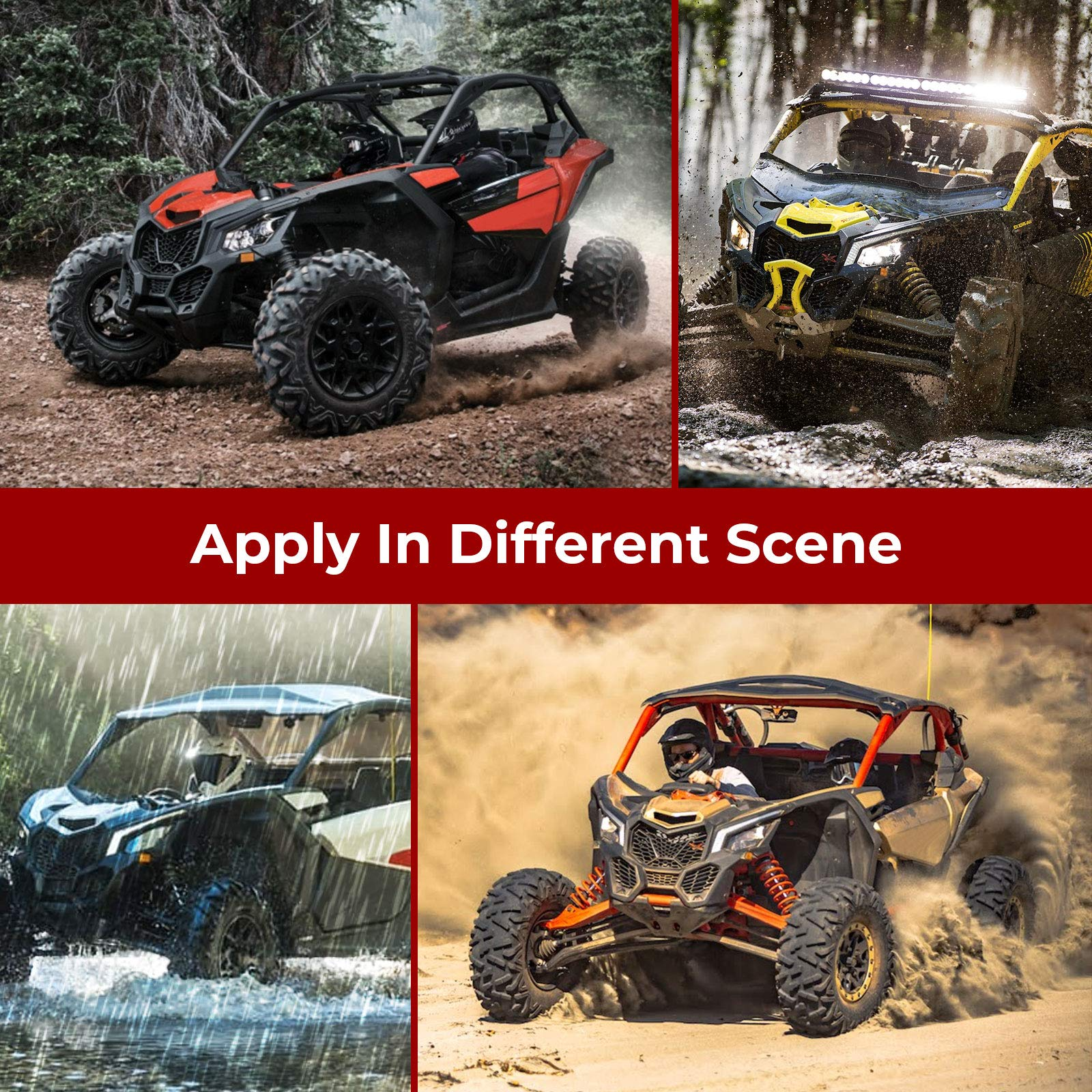 Photo of Rear Windshield for Can Am Maverick X3/ X3 Max by Kemimoto - Premium for UTVs / Side by Sides