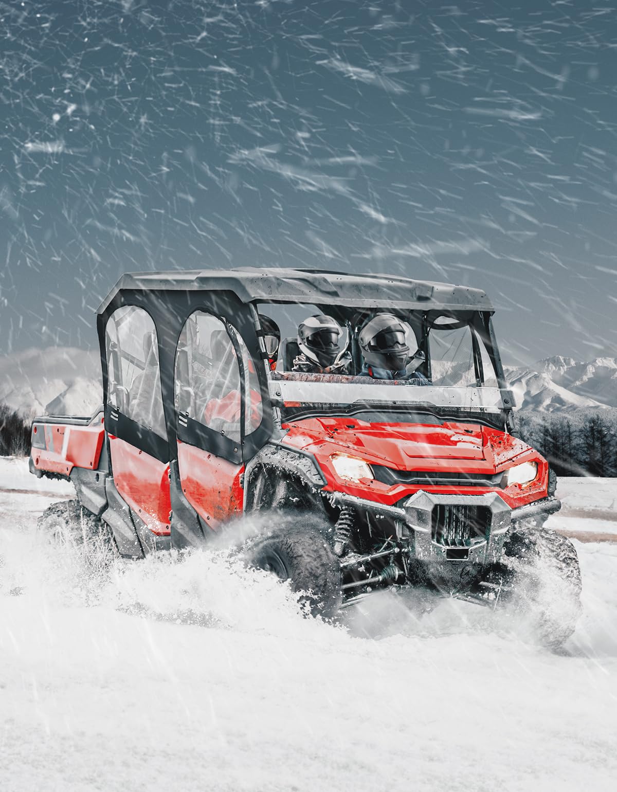 Photo of Soft Upper Door Cab Enclosure Set for Honda Pioneer 1000-6 by Kemimoto - Premium for UTVs / Side by Sides