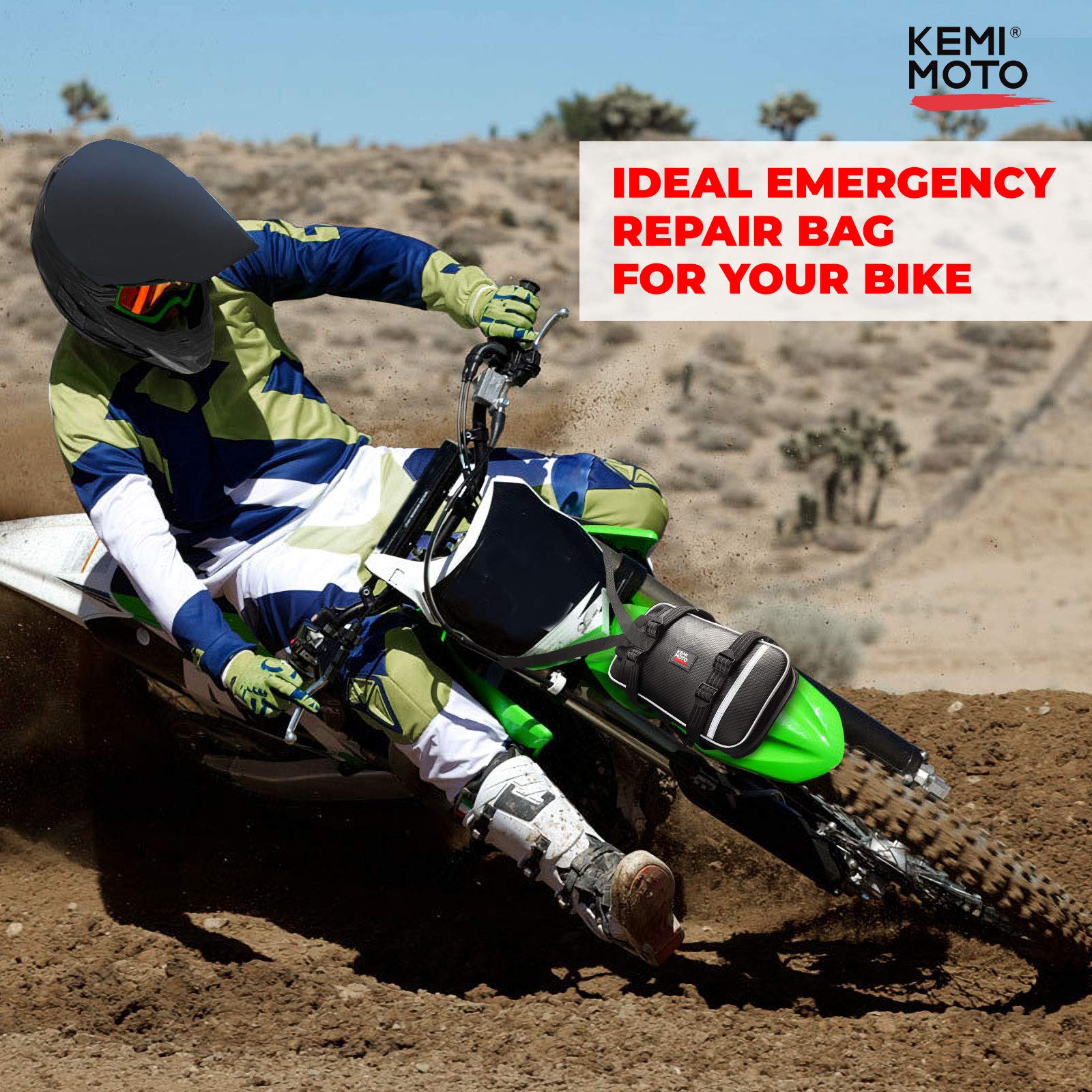 Photo of Front Fender Bag Dirt Bike Fender Bag Comes with Tool Roll Bag by Kemimoto - Premium for UTVs / Side by Sides