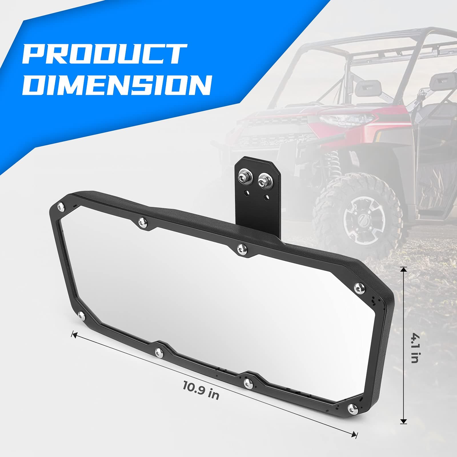 Photo of Rear View Mirror for Polaris Ranger 500/570/900 XP S/1000 XP by Kemimoto - Premium for UTVs / Side by Sides