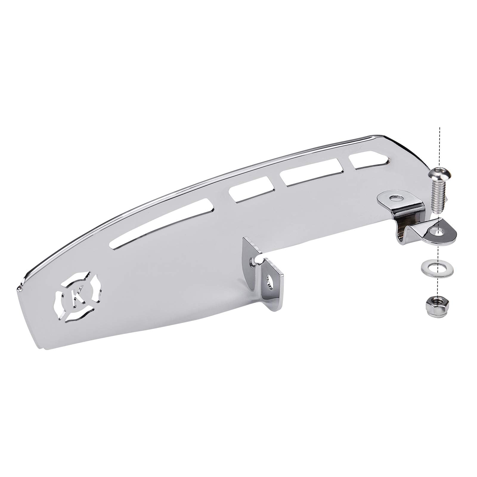 Photo of Motorcycle Rider Footboard Heel Guard, Chrome by Kemimoto - Premium for UTVs / Side by Sides