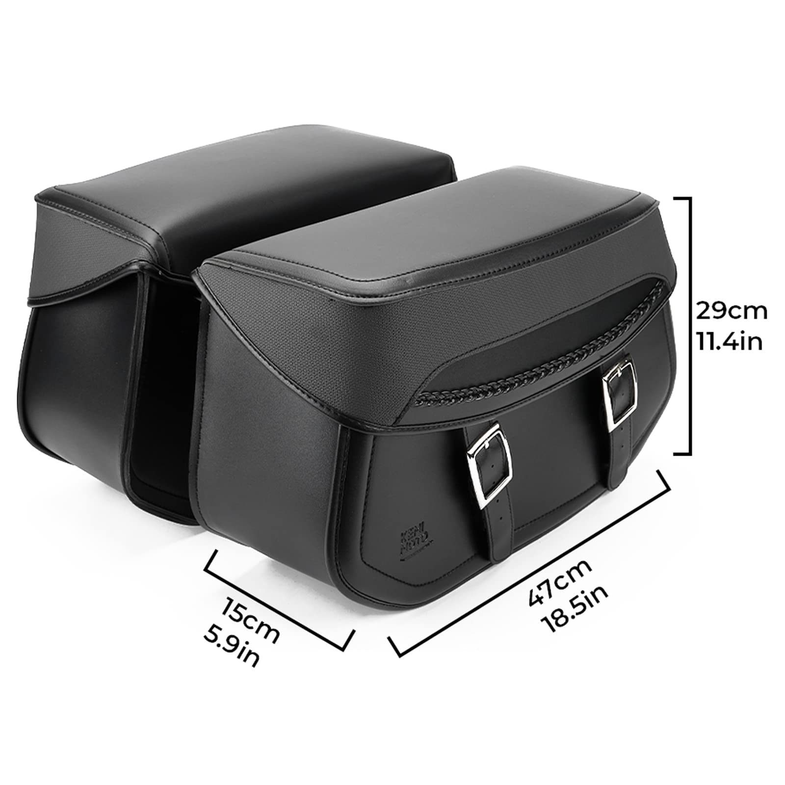 Photo of Motorcycle Synthetic Leather Saddlebags for Harley by Kemimoto - Premium for UTVs / Side by Sides