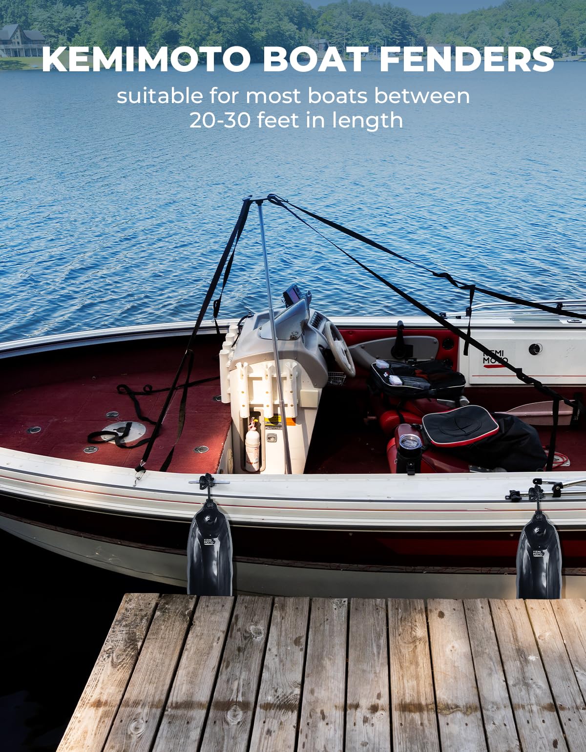Photo of 2pcs Inflatable Boat Fenders Bumpers for 20-30ft Boat for Docking by Kemimoto - Premium for UTVs / Side by Sides