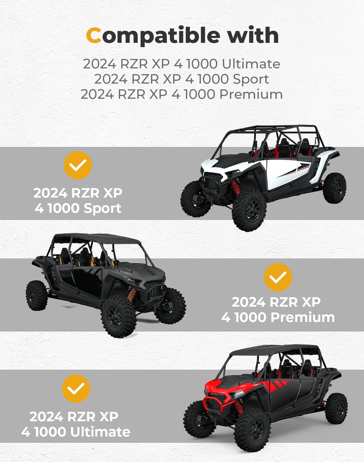 Photo of Window Mesh Net Side Soft Windshield for 2024 Polaris RZR XP 4 1000 by Kemimoto - Premium for UTVs / Side by Sides