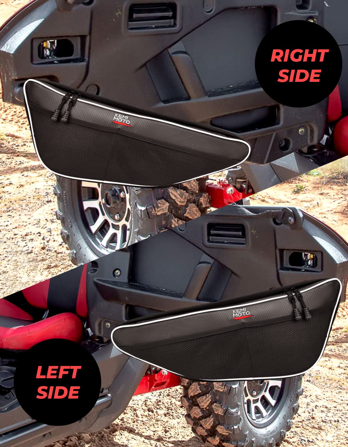 Photo of Kemimoto Door Bags with Knee Pad For Talon 1000R/1000X/1000X-4 (Pack of 2) by Kemimoto - Premium for UTVs / Side by Sides