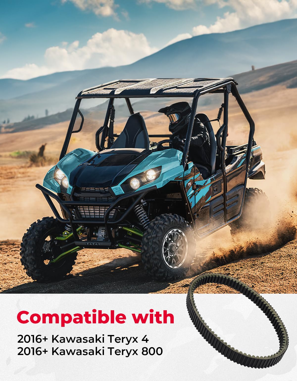 Photo of CVT Drive Belt for Kawasaki Teryx 800 / Teryx 4 by Kemimoto - Premium for UTVs / Side by Sides