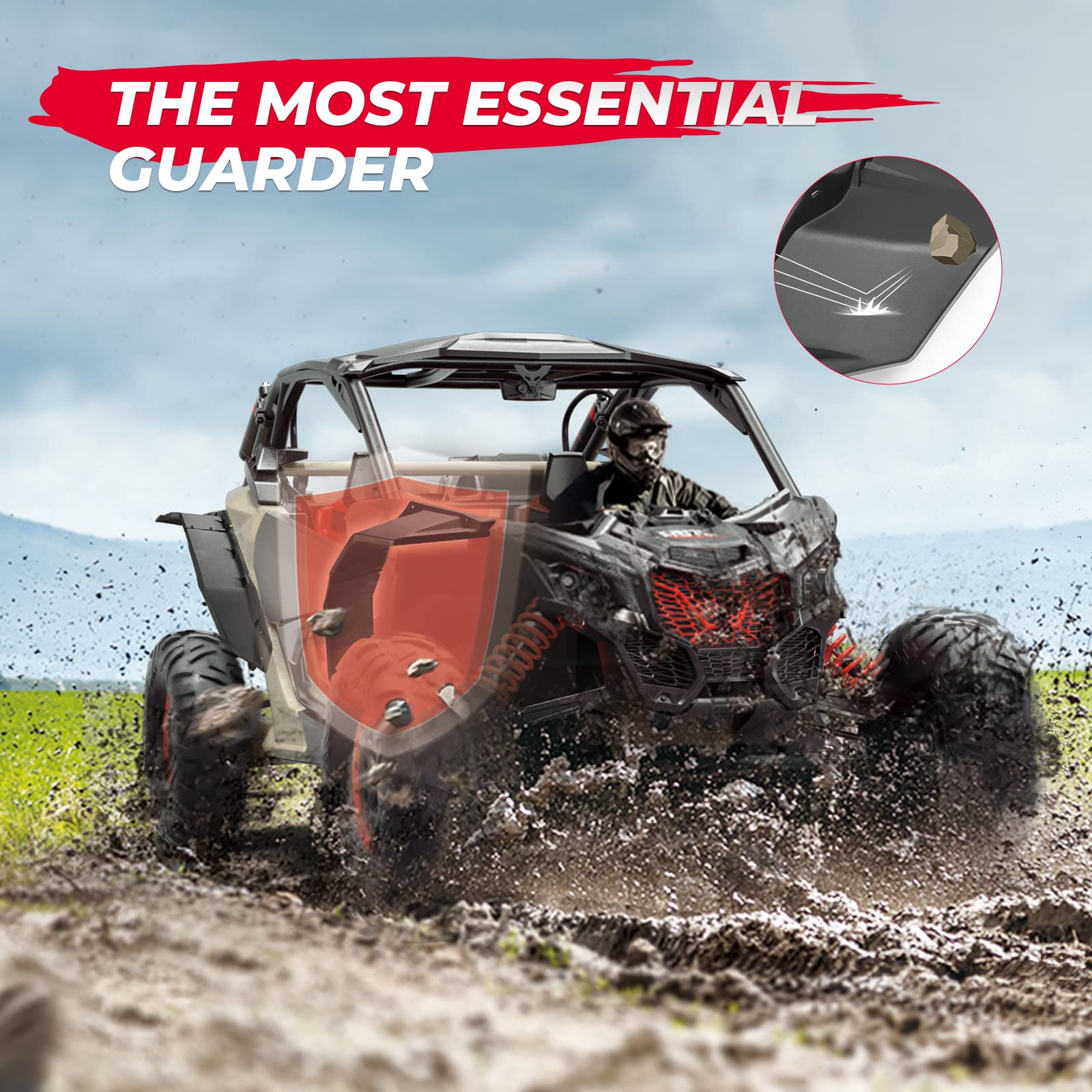 Photo of Extended Fender Flares & Side Mirrors for Can-Am Maverick X3 by Kemimoto - Premium for UTVs / Side by Sides