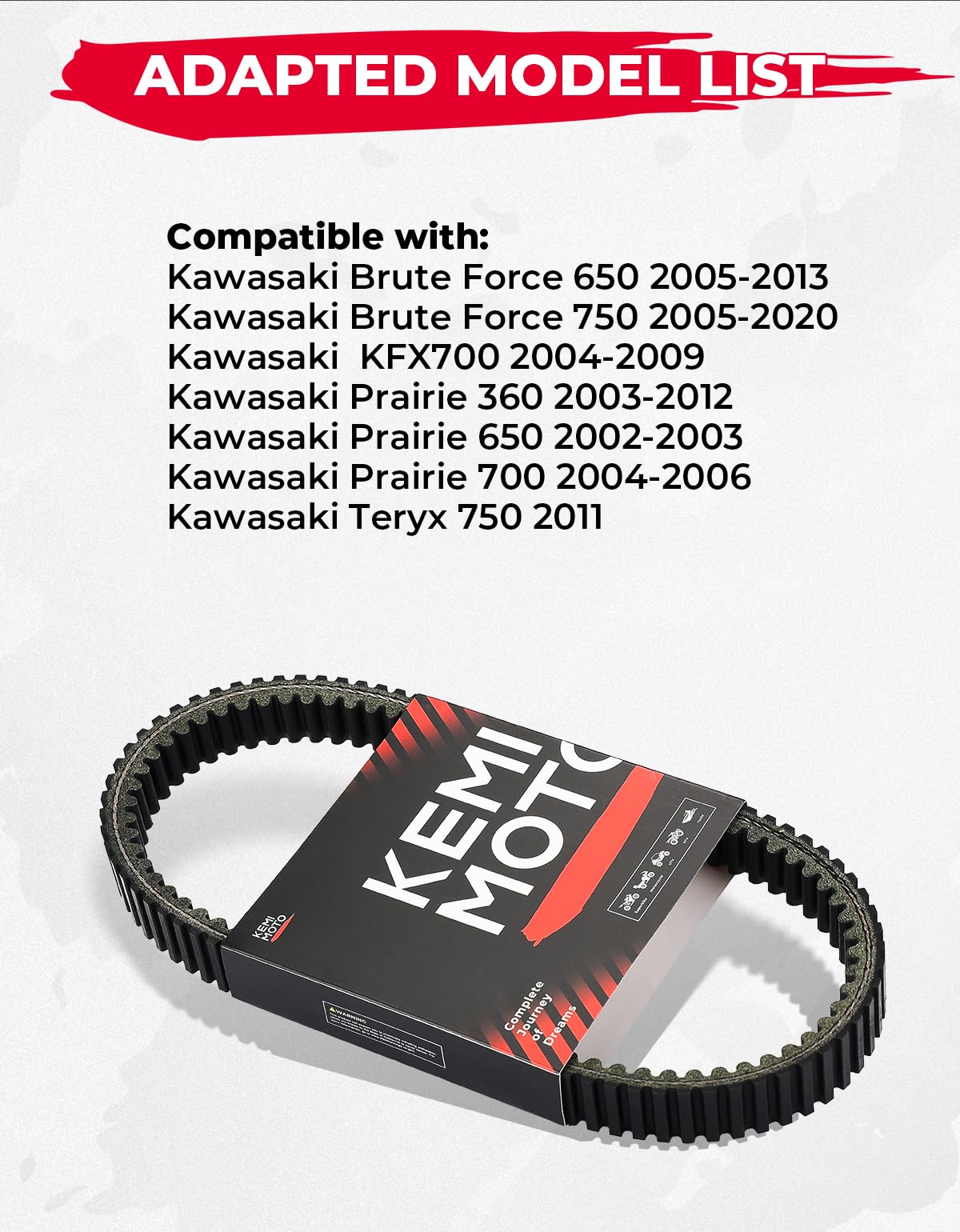 Photo of ATV Drive Belt Kawasaki Brute Force / KFX / Prairie / Teryx 750 by Kemimoto - Premium for UTVs / Side by Sides