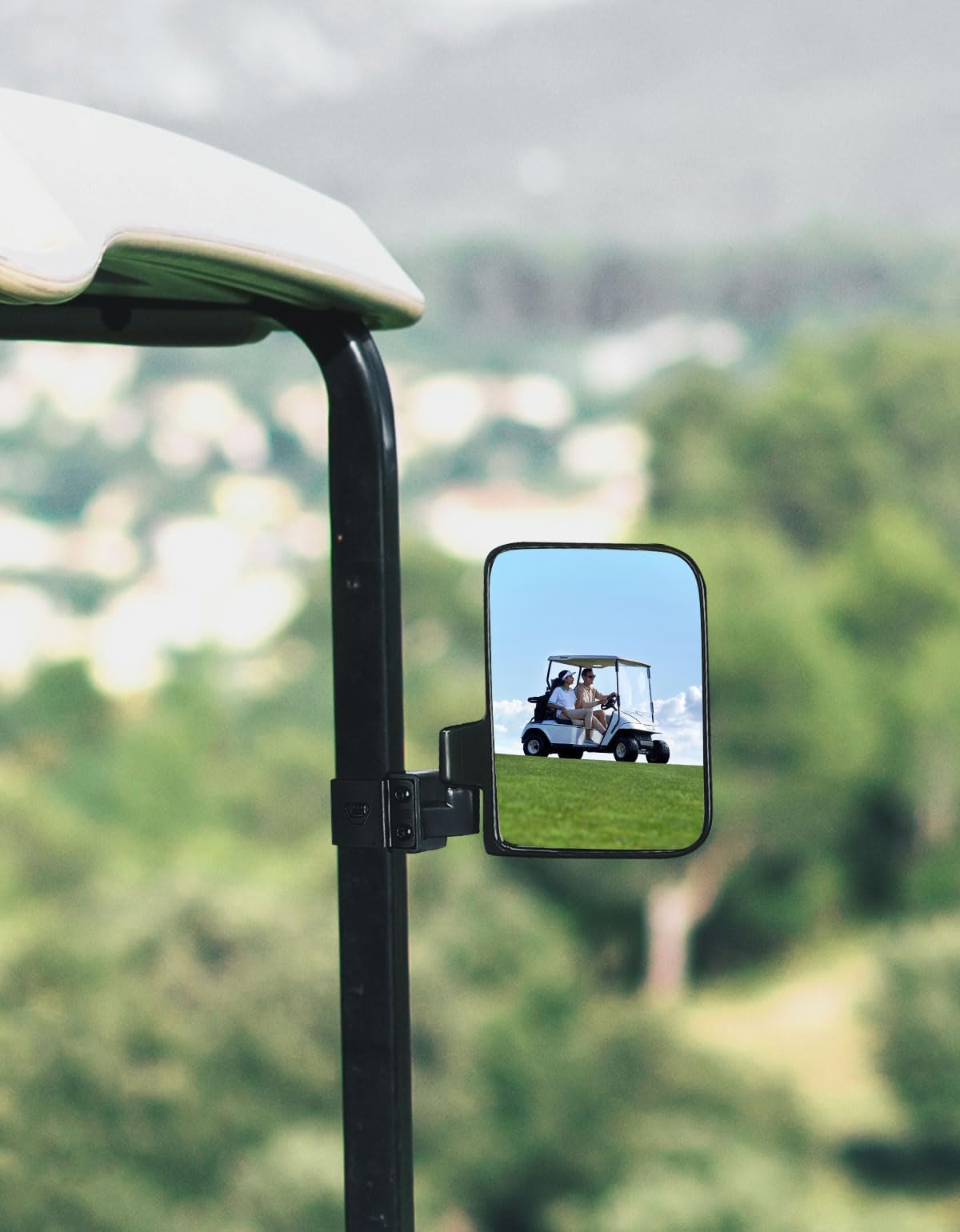 Photo of No-Drill Golf Cart Side Mirrors for EZGO, Club Car, Drive2, ICON by Kemimoto - Premium for UTVs / Side by Sides