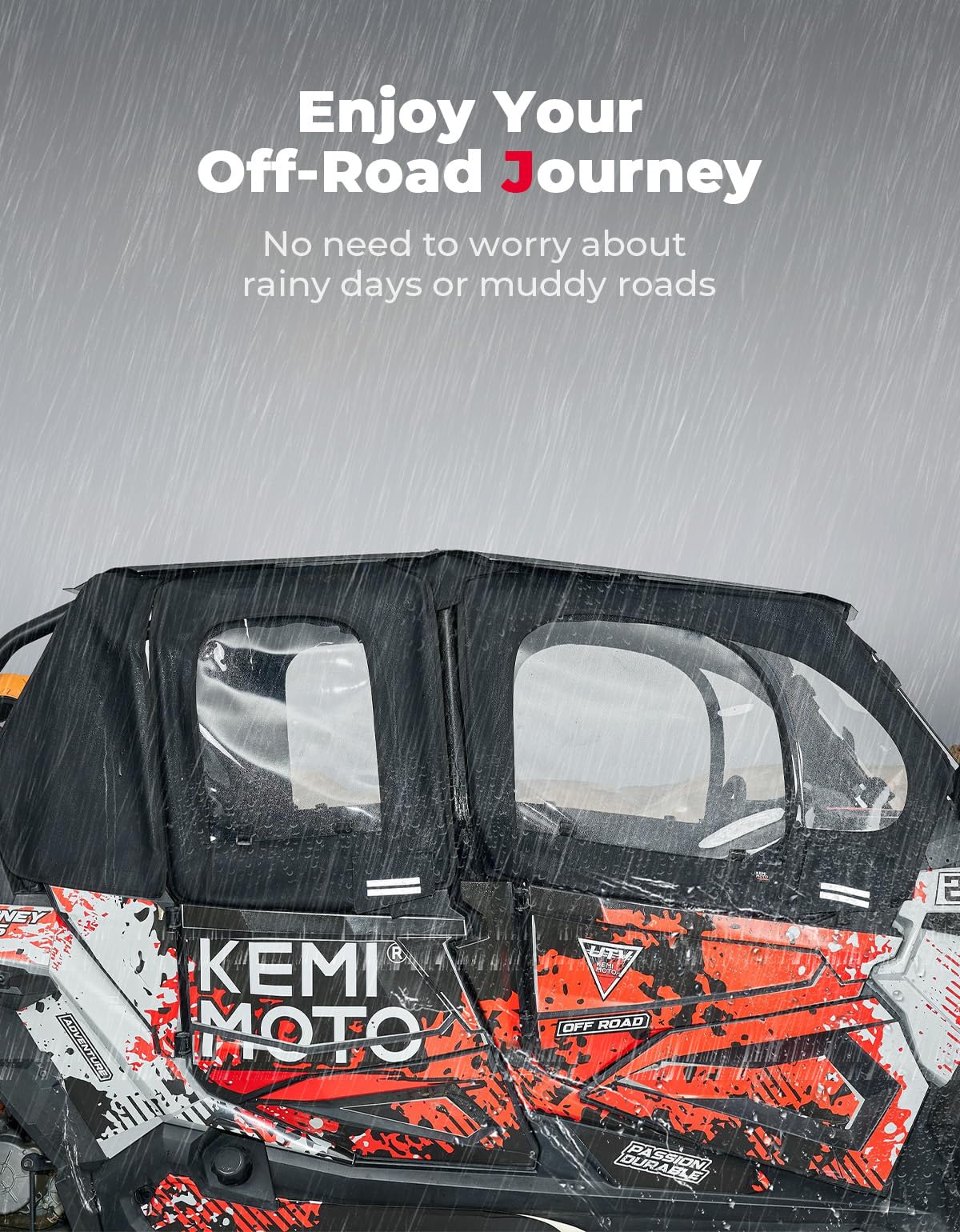 Photo of Soft Upper Doors With Metal Door Frame for Polaris RZR XP 4 1000 2019-2023 by Kemimoto - Premium for UTVs / Side by Sides