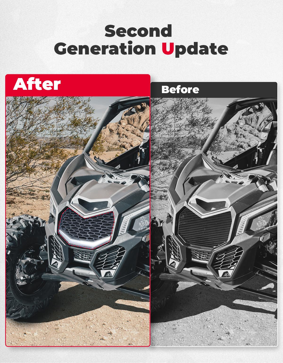 Photo of Kemimoto Front Bumper Mesh Grill For Can-Am Maverick X3 by Kemimoto - Premium for UTVs / Side by Sides