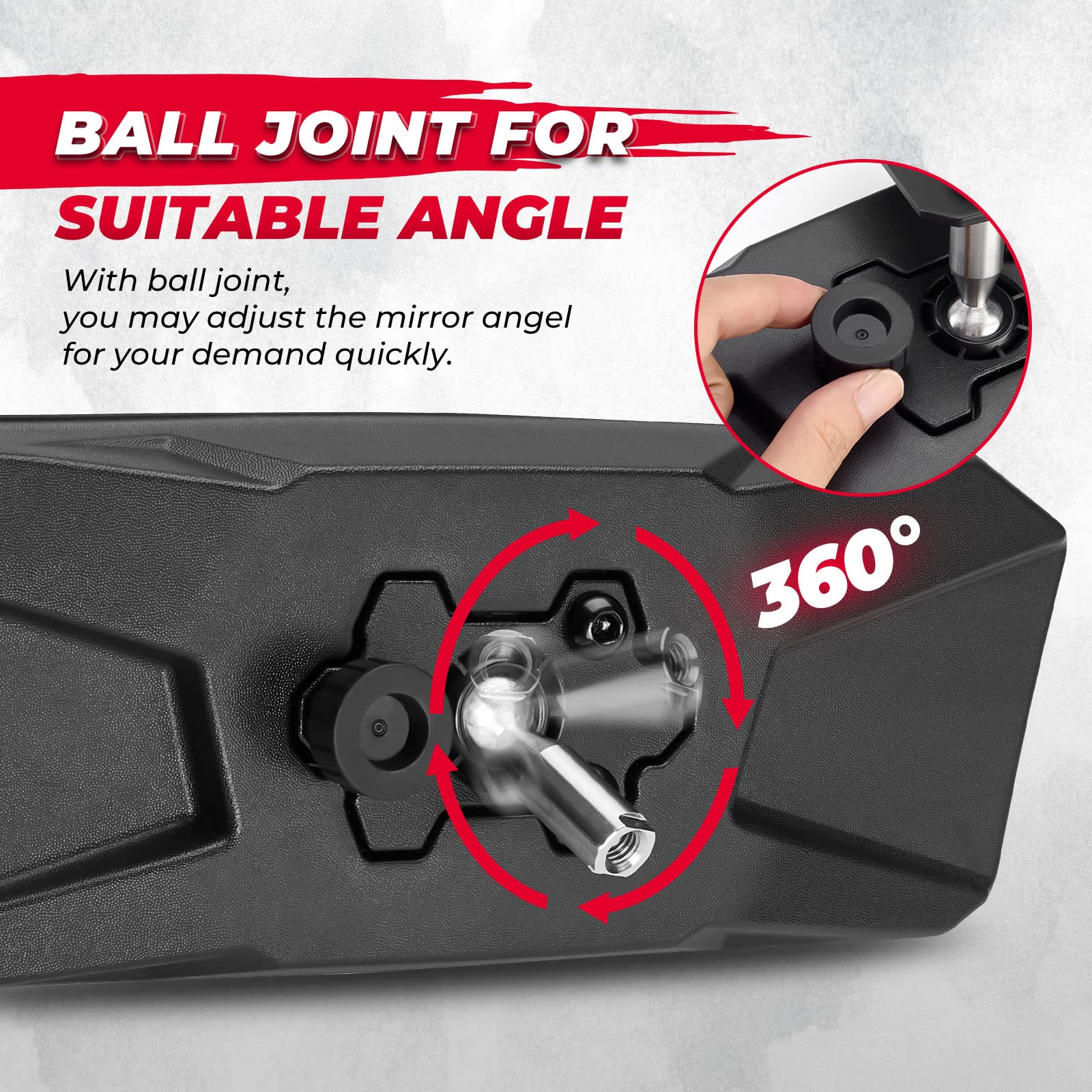 Photo of UTV Mirror Set for Ranger 500 570 900 1000 XP w/Pro-Fit tube cages by Kemimoto - Premium for UTVs / Side by Sides
