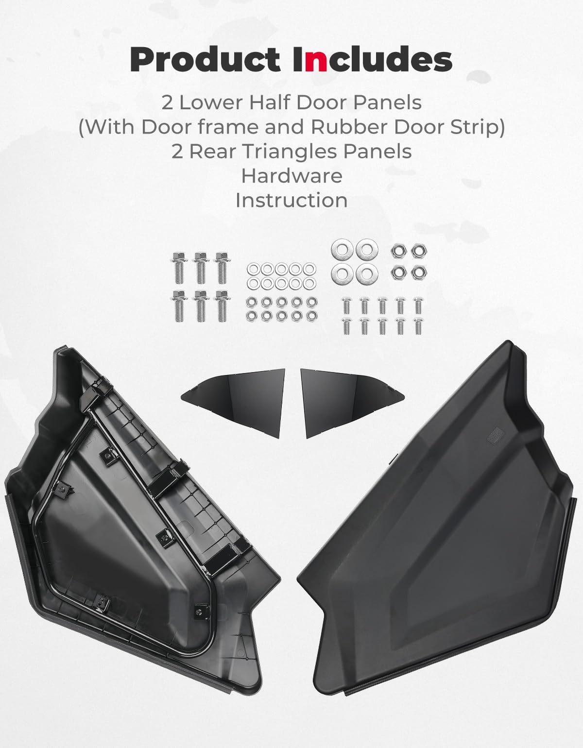 Photo of Plastic Lower Doors Inserts for CFMOTO ZForce 950 by Kemimoto - Premium for UTVs / Side by Sides