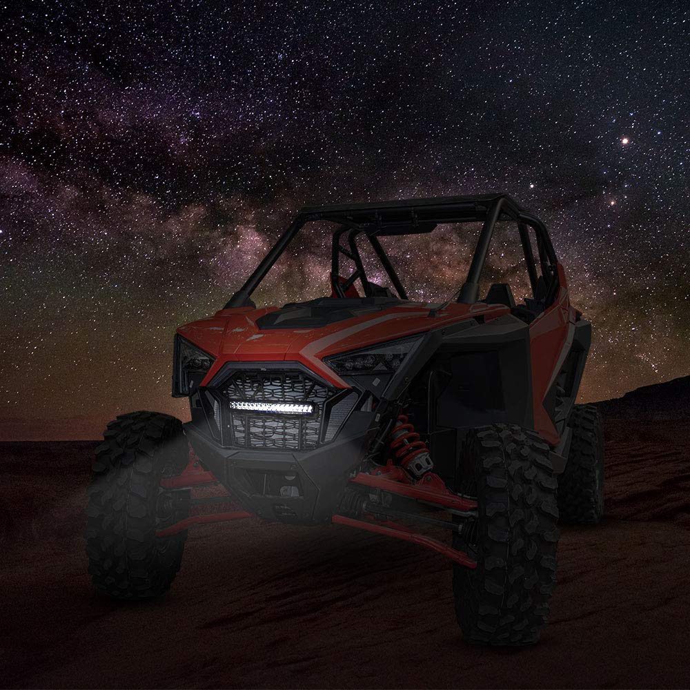 Photo of Kemimoto Front Mesh Grill with LED Light Bar for Polaris RZR PRO XP/TURBO R by Kemimoto - Premium for UTVs / Side by Sides