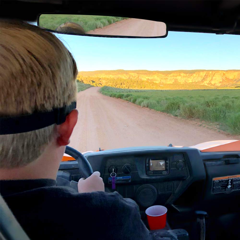 Photo of UTV Mirror with ShatterProof Tempered Glass and 1.75" Clamp Fit Polaris RZR by Kemimoto - Premium for UTVs / Side by Sides
