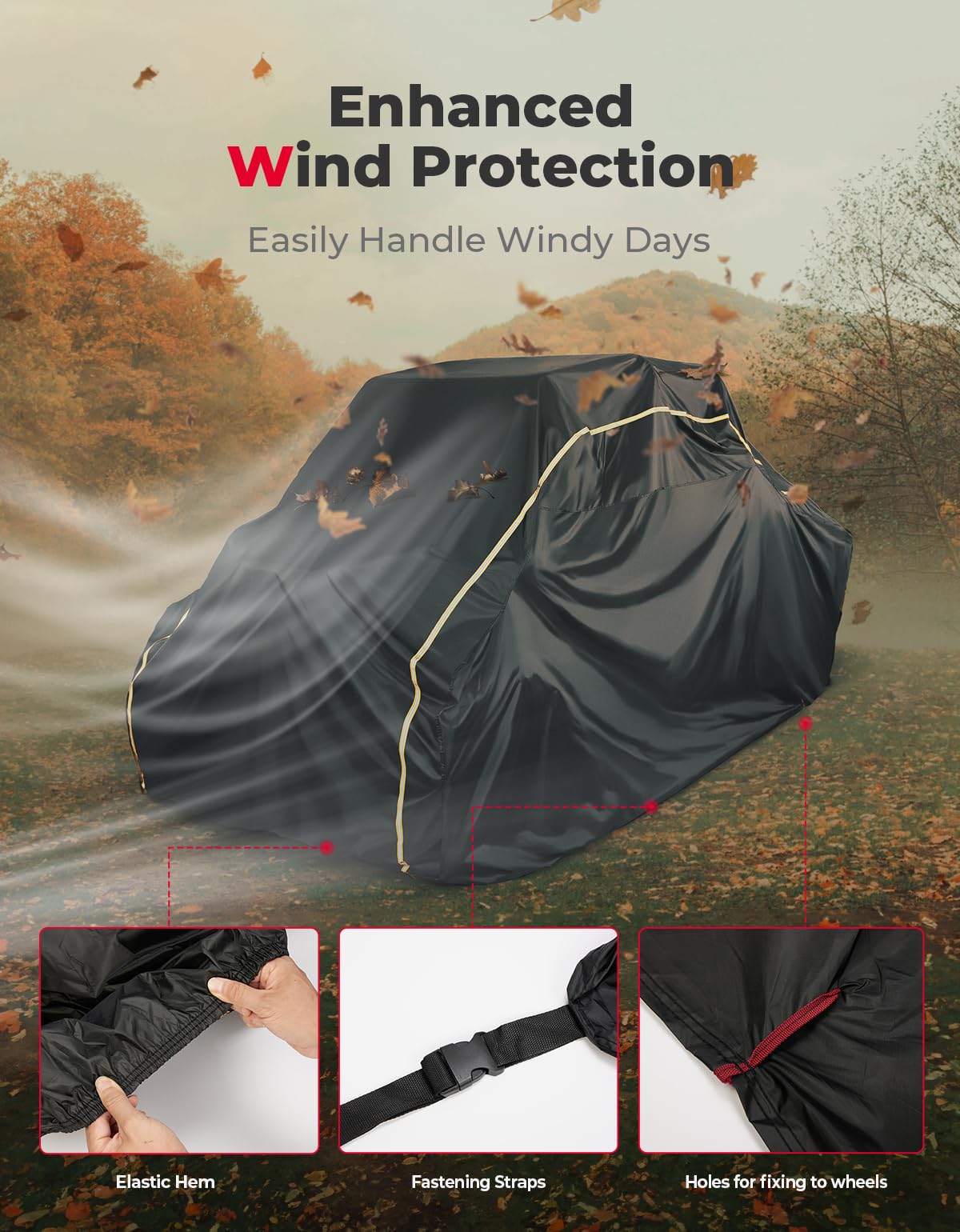 Photo of 4-Seater UTV Cover for RZR / Ranger / Defender / UForce / Mule by Kemimoto - Premium for UTVs / Side by Sides