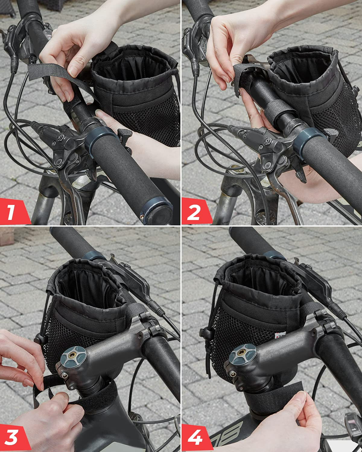 Photo of Kemimoto Bicycle Handlebar Cup Holder by Kemimoto - Premium for UTVs / Side by Sides