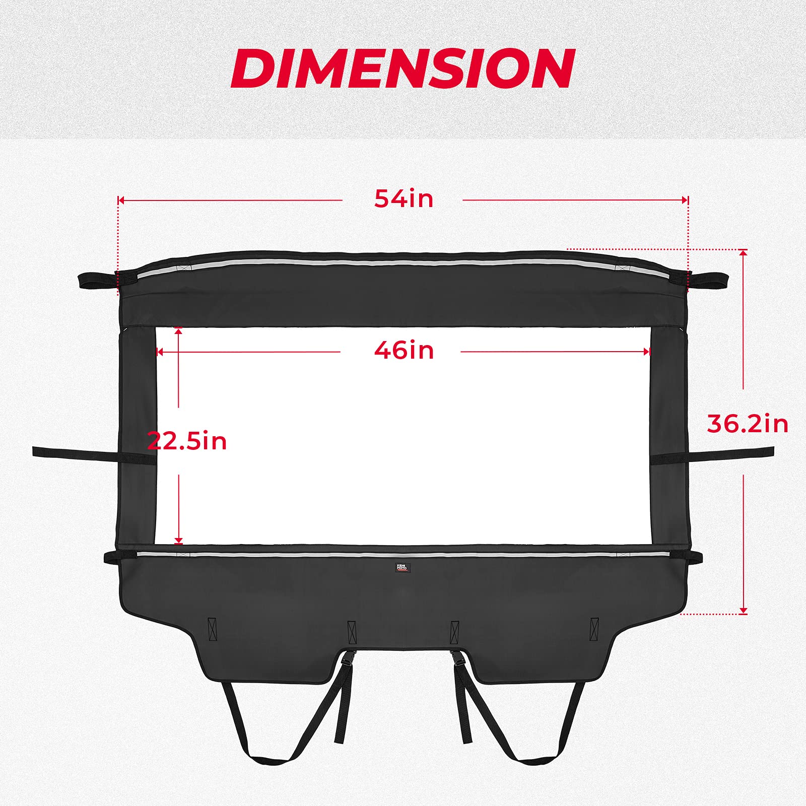 Photo of Rear Soft Rear Windshield for Kawasaki TERYX 4 800 by Kemimoto - Premium for UTVs / Side by Sides