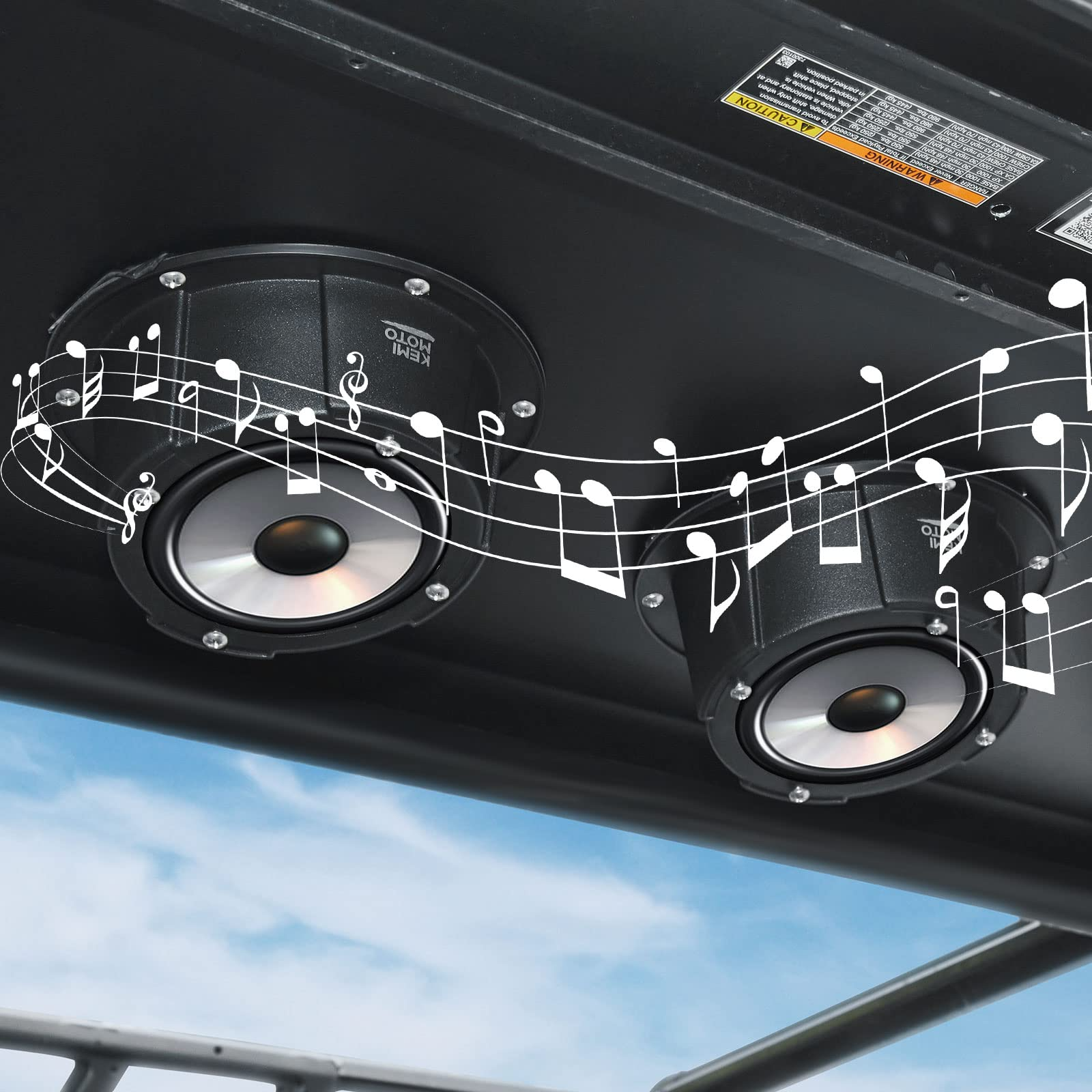 Photo of Kemimoto 6.5 Inch Mount Speaker Pod For UTVs, RVs, Cars, Boats, Trunks, Trailers by Kemimoto - Premium for UTVs / Side by Sides
