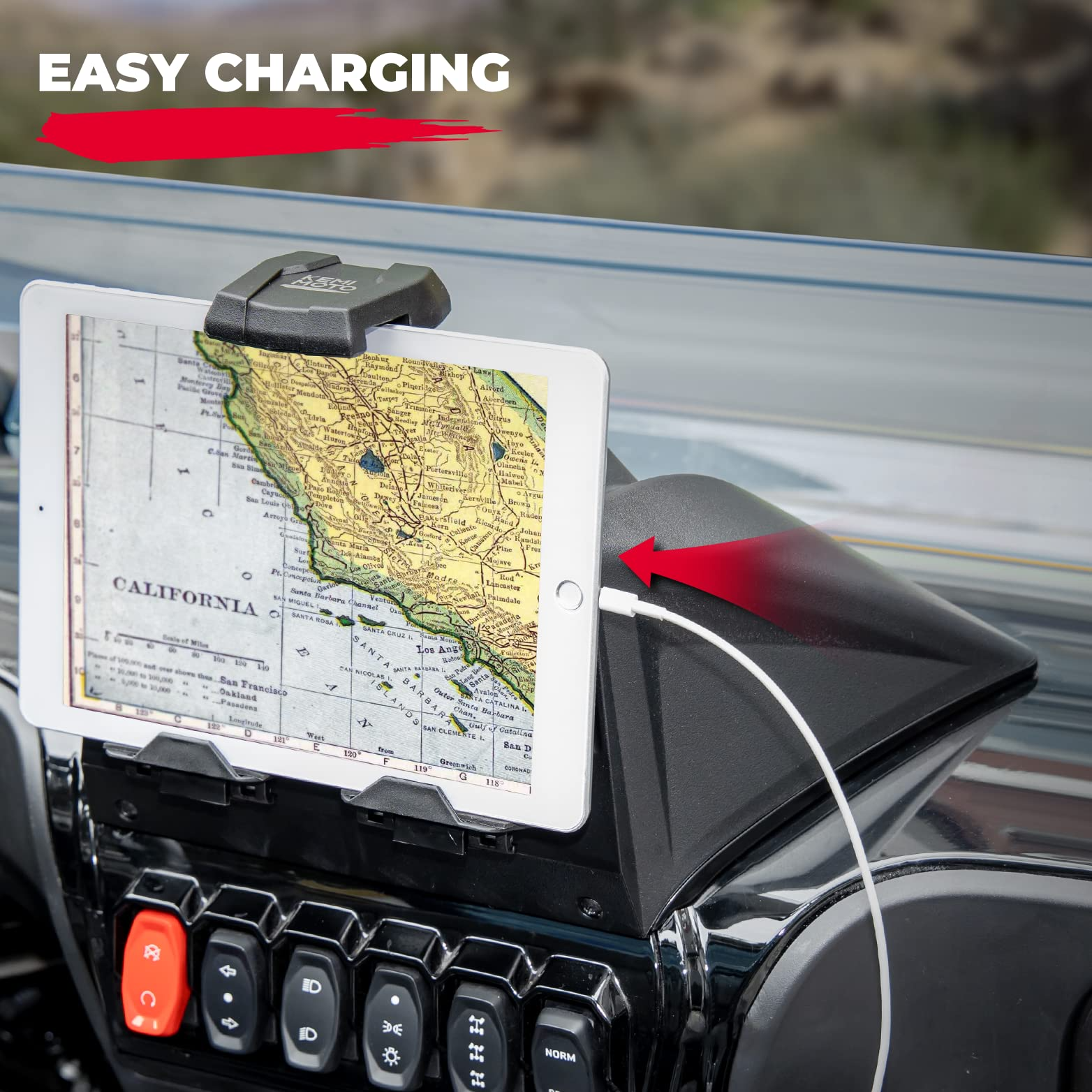 Photo of Tablet Holder for CFMOTO ZForce 950 HO Sport / HO EX / Sport by Kemimoto - Premium for UTVs / Side by Sides