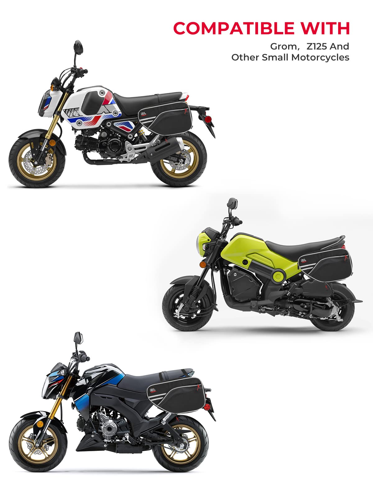 Photo of Saddlebags Waterproof 30L (15L*2) for Grom by Kemimoto - Premium for UTVs / Side by Sides