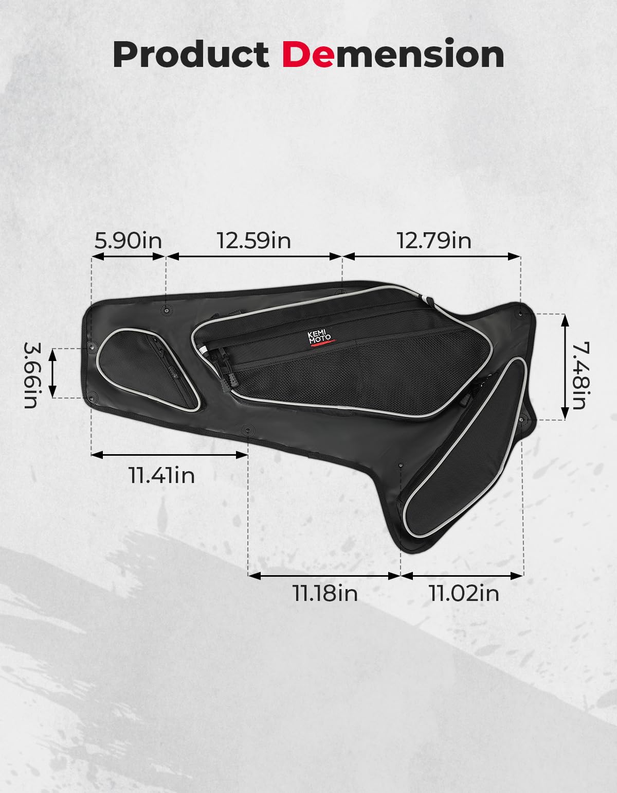 Photo of Kemimoto Front Door Bags With Knee Pads for Polaris RZR PRO XP/4, PRO R/4, Turbo R/4 by Kemimoto - Premium for UTVs / Side by Sides