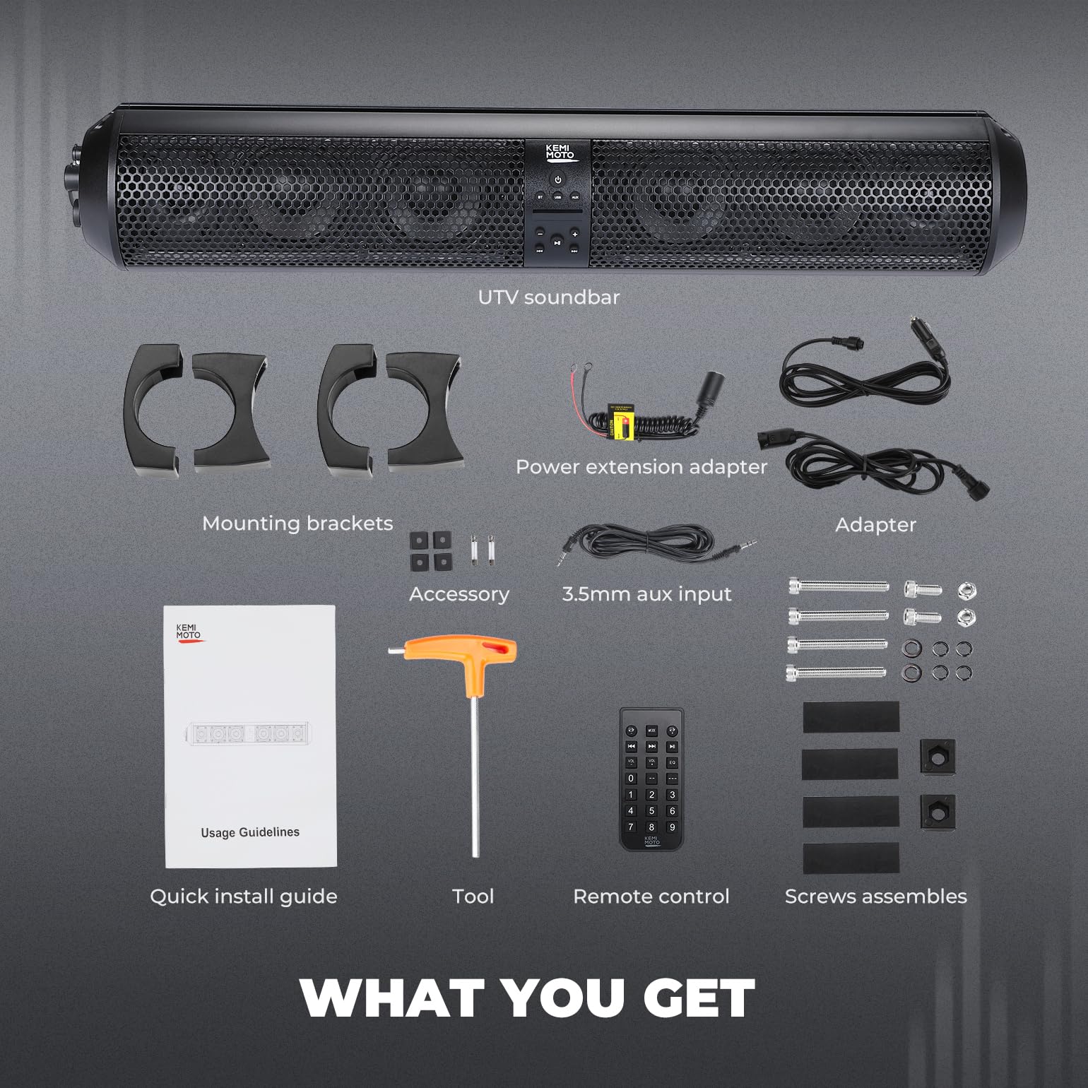 Photo of 28 Inch RGB Bluetooth Soundbar for Boats by Kemimoto - Premium for UTVs / Side by Sides