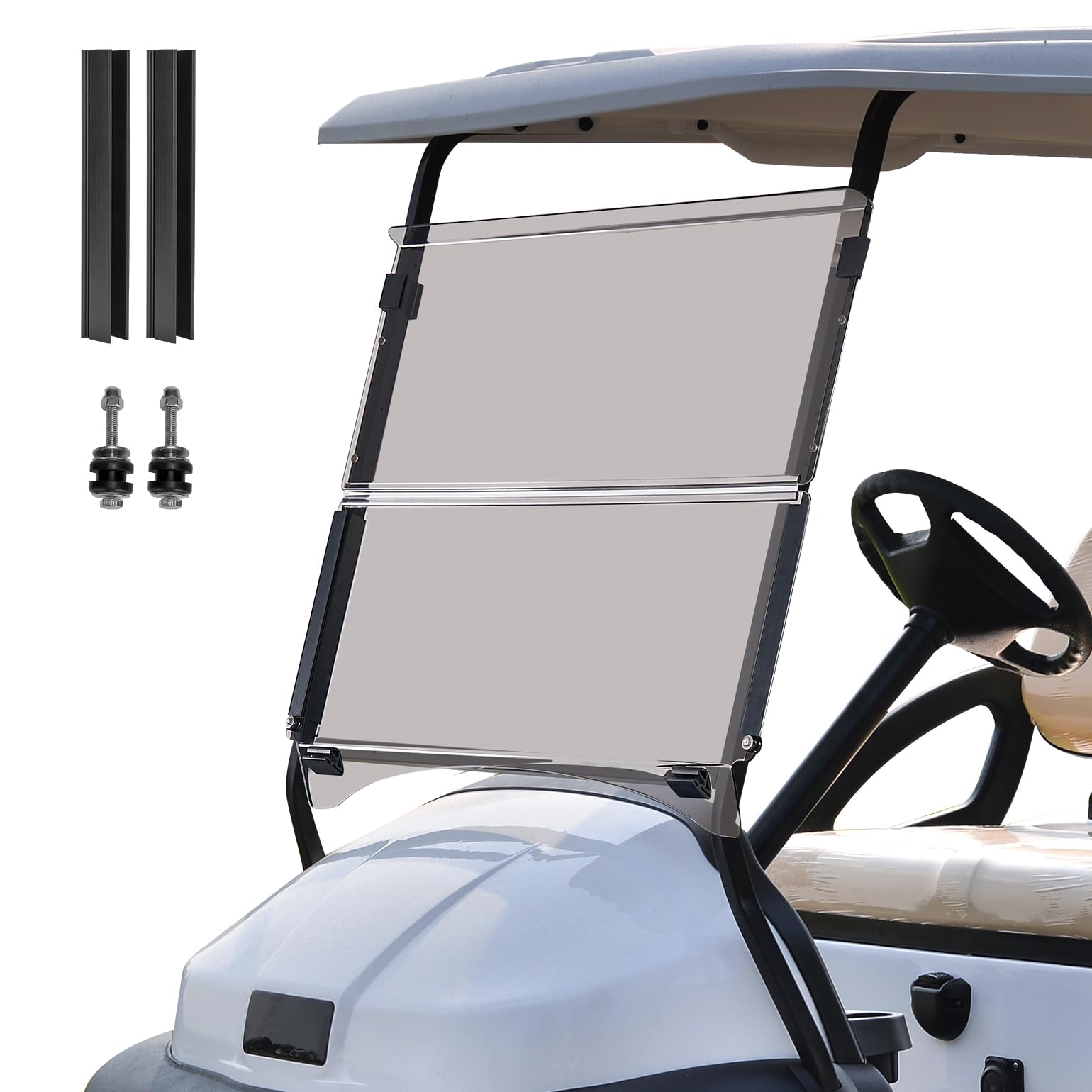 Photo of Foldable Golf Cart Windshield for Club Car Precedent Gas/Electric by Kemimoto - Premium for UTVs / Side by Sides