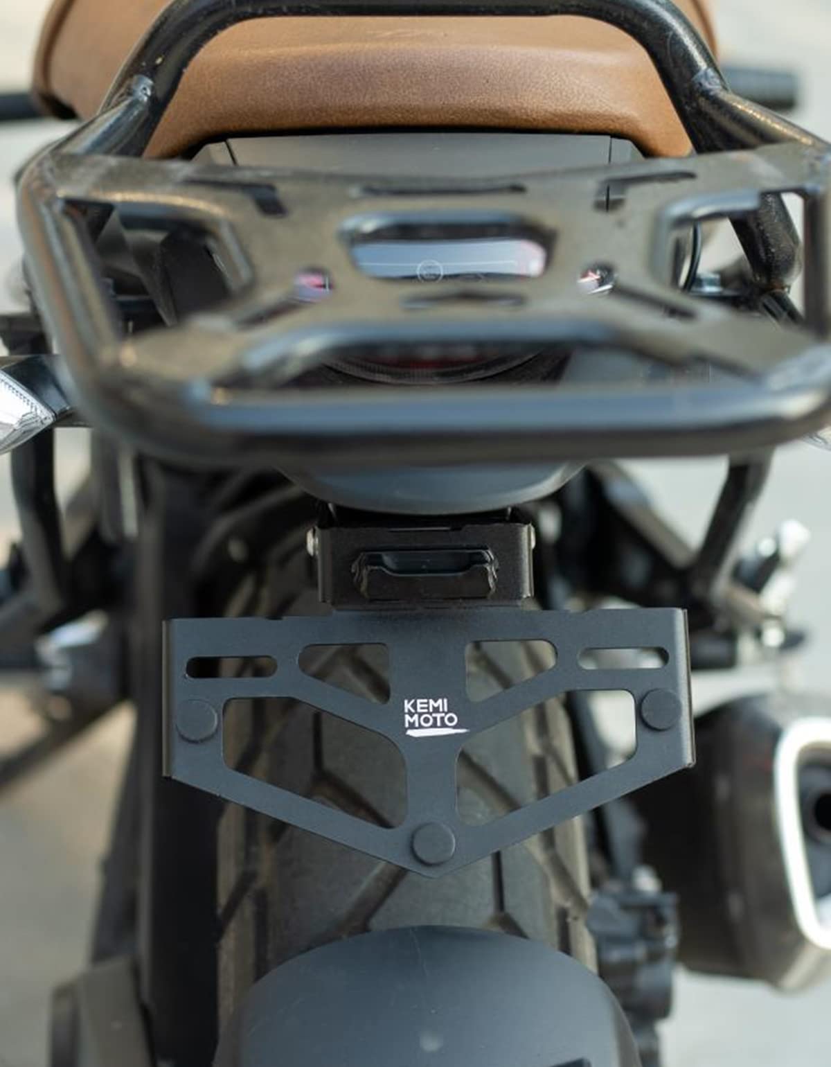 Photo of Universal Motorcycle License Plate Bracket by Kemimoto - Premium for UTVs / Side by Sides