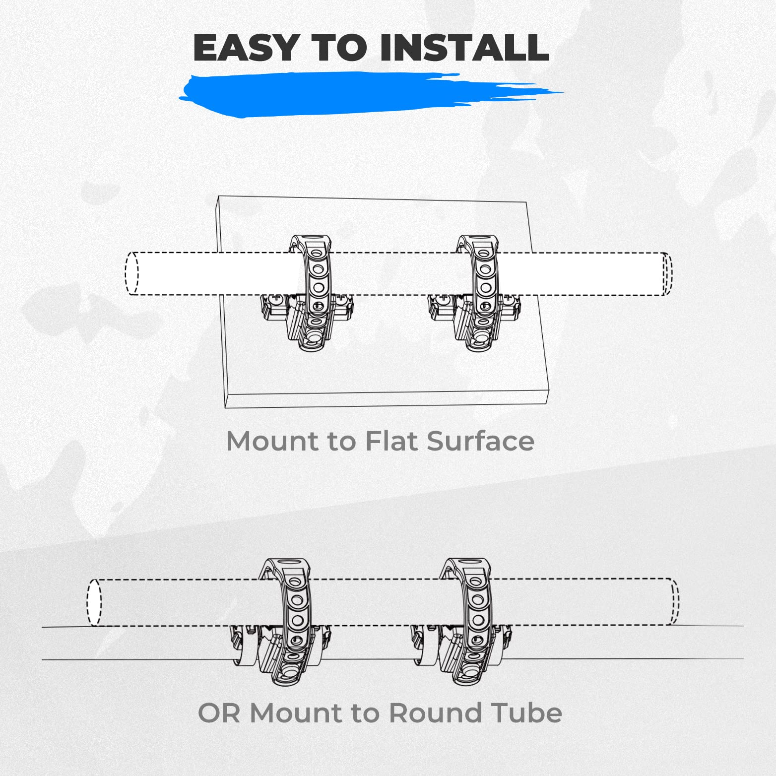 Photo of Type B Rubber Tool Clamp Fits 0.75-2.25 Inches Roll Bars by Kemimoto - Premium for UTVs / Side by Sides
