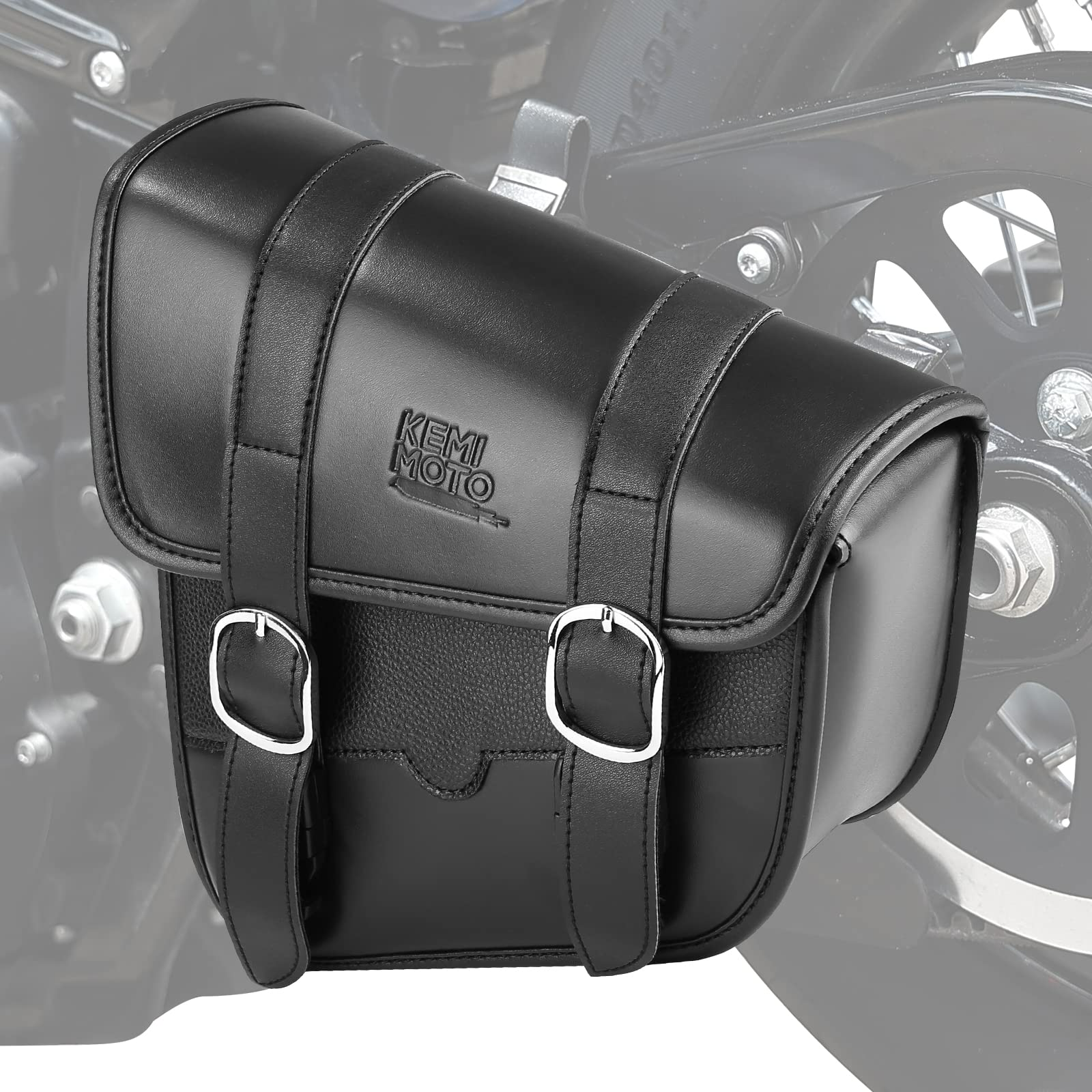 Photo of Synthetic Leather Swing Arm Bags Left Side for Harley by Kemimoto - Premium for UTVs / Side by Sides