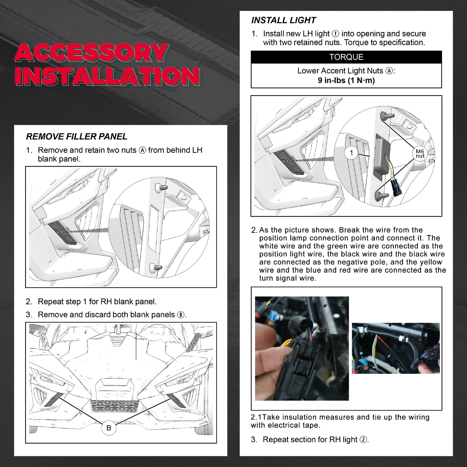 Photo of Kemimoto Front Lower Accent Panel Light Kit & Lower Accent Pannel Kit for Polaris Slingshot by Kemimoto - Premium for UTVs / Side by Sides