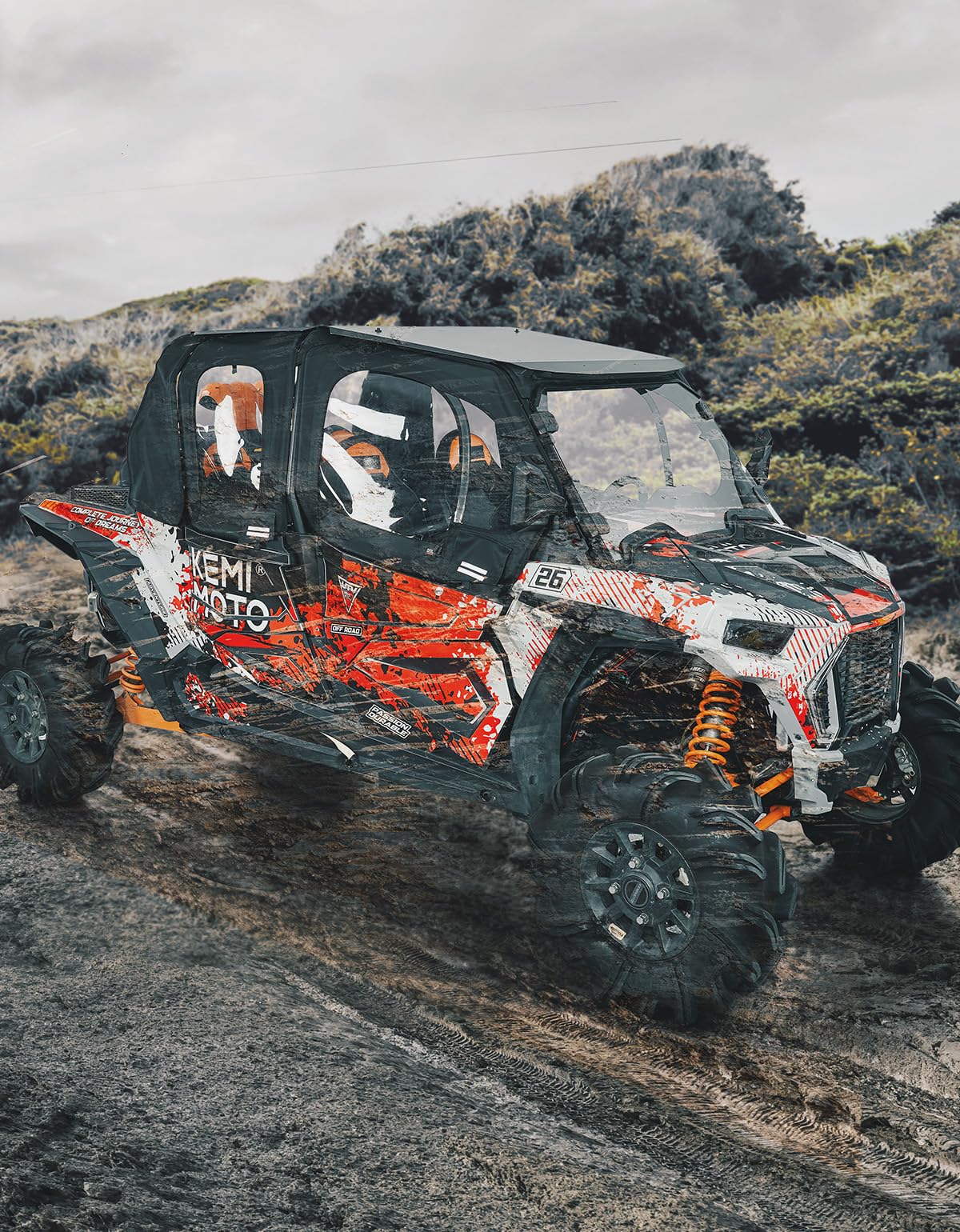Photo of Soft Upper Doors With Metal Door Frame for Polaris RZR XP 4 1000 2019-2023 by Kemimoto - Premium for UTVs / Side by Sides