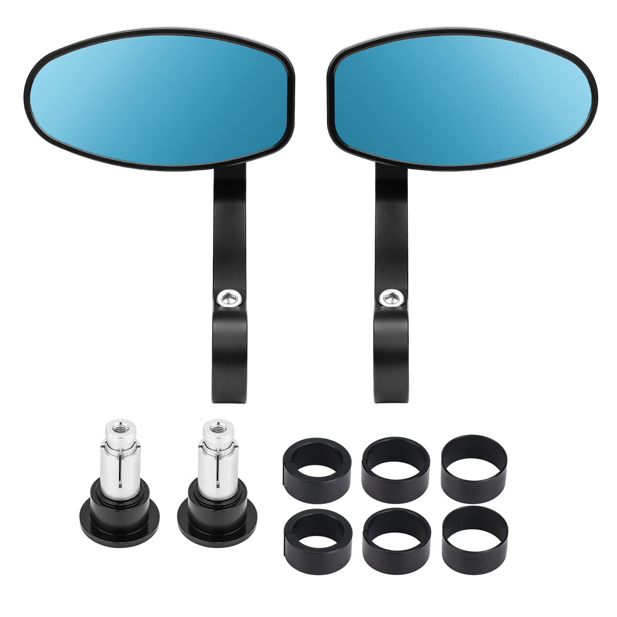 Photo of Motorcycle Handlebar Rearview Mirrors by Kemimoto - Premium for UTVs / Side by Sides
