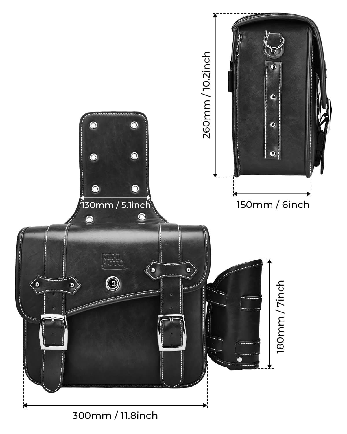 Photo of Motorcycle PU Leather Saddlebag for Softail Dyna Road King V-star Shadow by Kemimoto - Premium for UTVs / Side by Sides