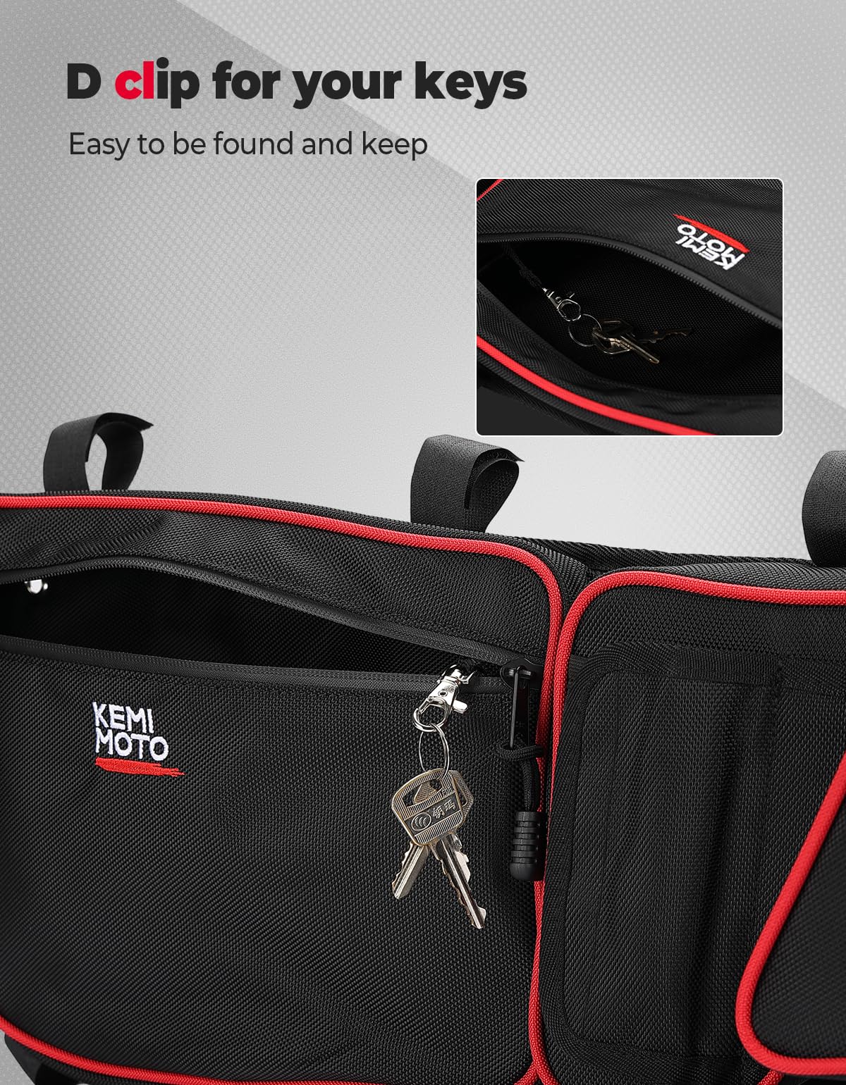 Photo of Kemimoto Door Bags with Removable Knee Pads for Can-Am Maverick X3 - Red by Kemimoto - Premium for UTVs / Side by Sides